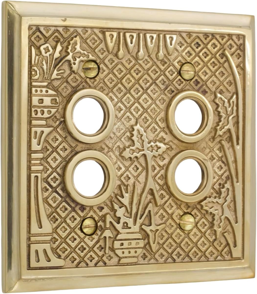 Victorian Style Double Gang Push Button Switch Plate