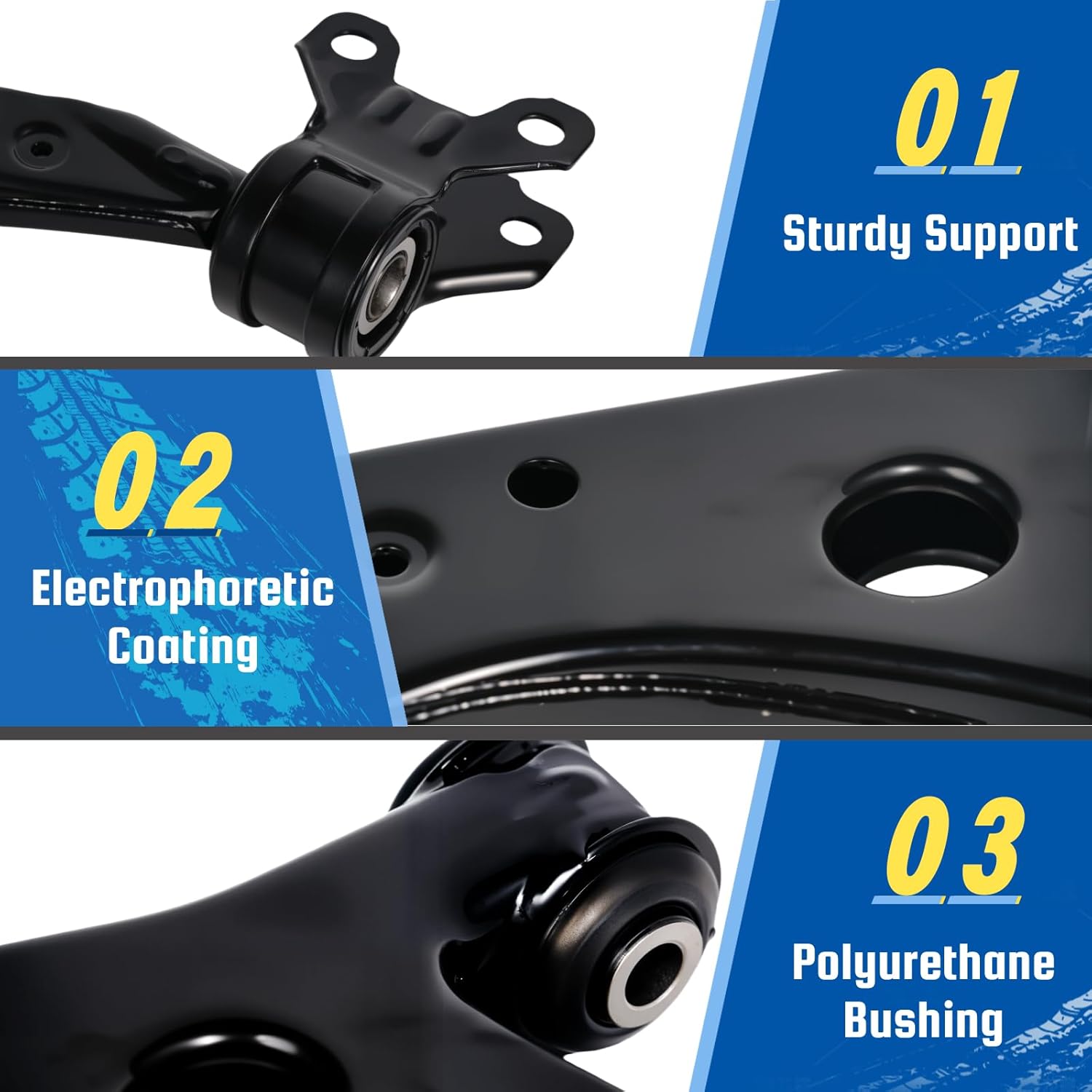 2PCS 524-113 524-114 Front Lower Control Arm Driver Passenger Side Fit for Ford 2013 2014 2015 2016 2017 2018 2019 Escape K622136 K622161