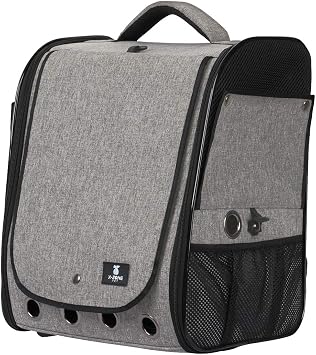 X-ZONE PET Bird Travel Bag Portable Pet Bird Parrot Backpack Transparent Breathable Travel Cage,Lightweight Bird Carrier with Stainless Steel Bowl