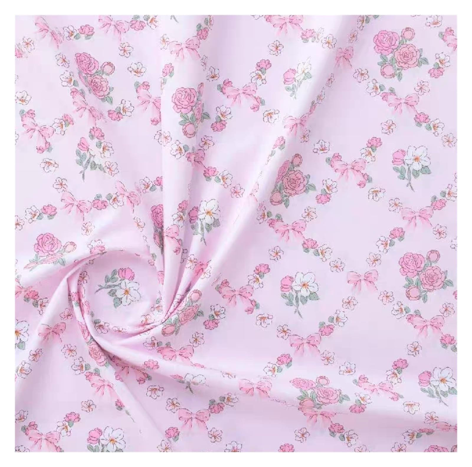 Quilting Cotton, Cotton Fabric 40s Poplin Floral Print 160x50cm(Color6)