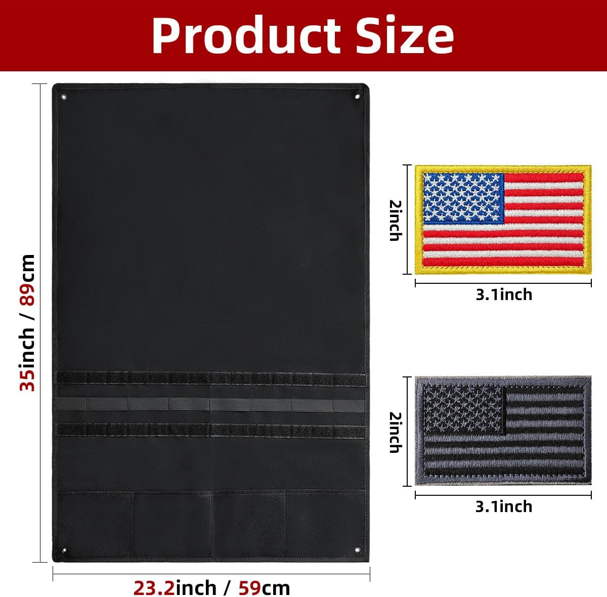 J.CARP Patch Board, Patch Wall Tactical Patch Display, Hook and Loop Military Patches Holder