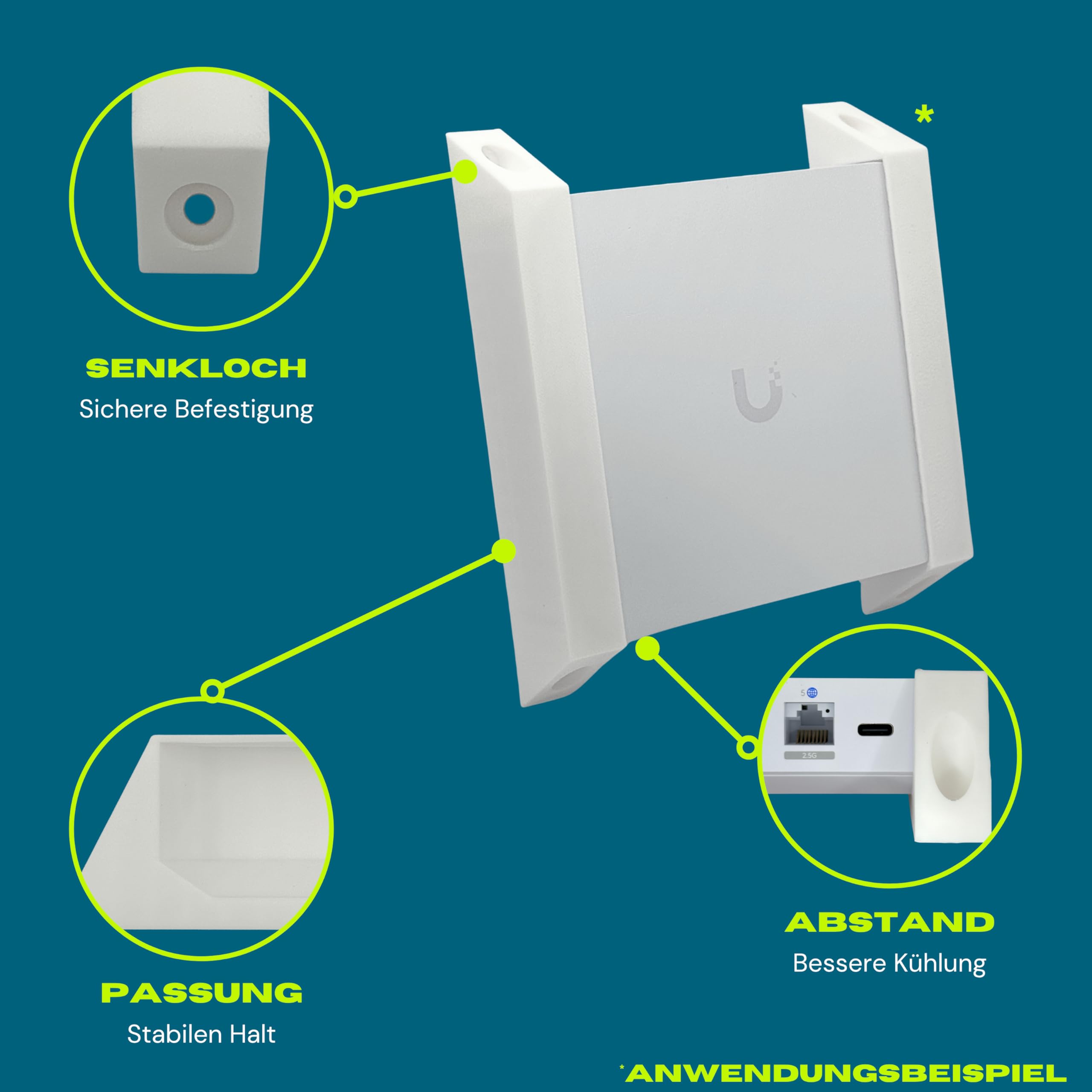 Ubiquiti UCG Ultra Supporto da Tavolo e Parete Bianco