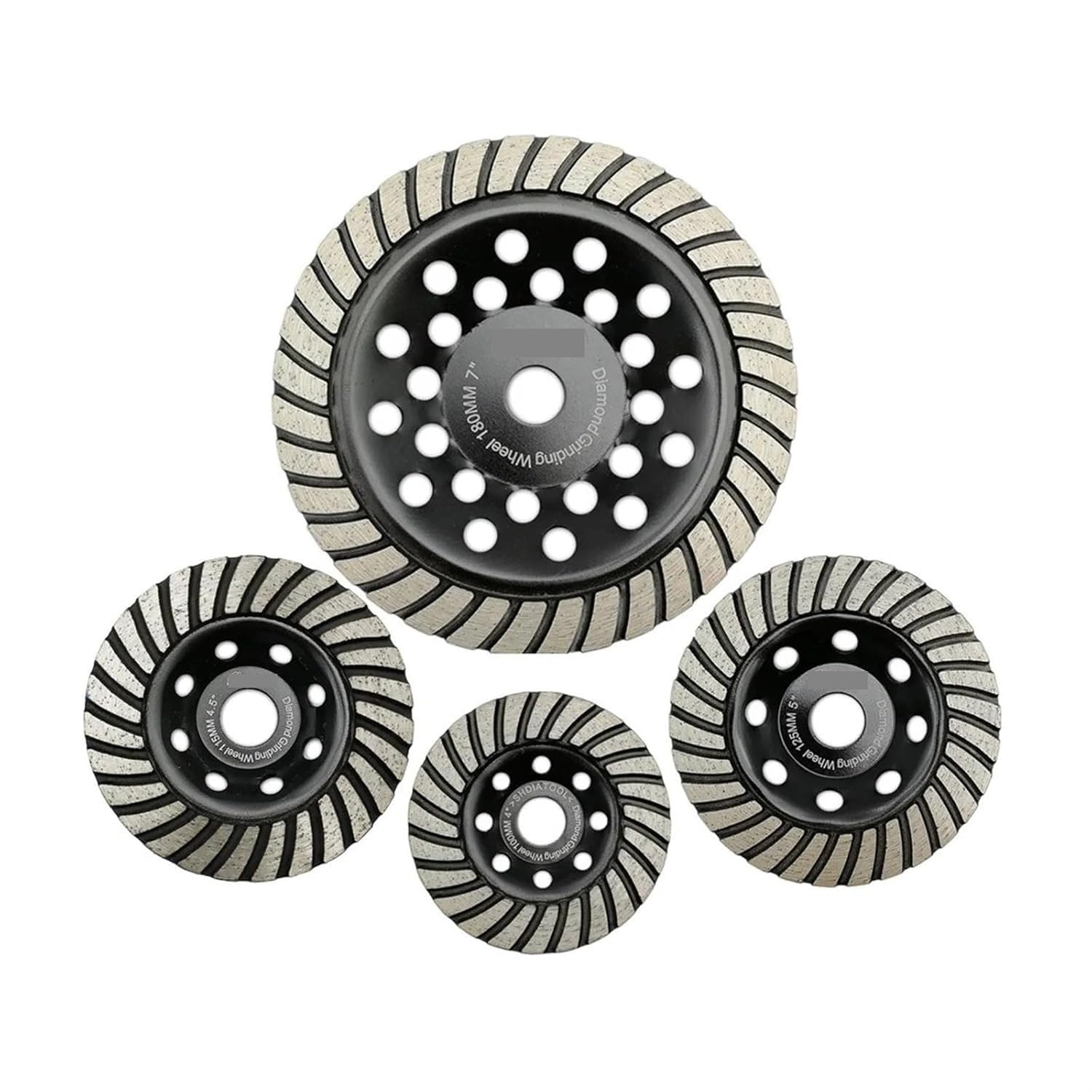 Diamentowa tarcza szlifierska, Diamentowa tarcza szlifierska Turbo Row o średnicach tarcz 100-180 mm(1pc 180 mm)