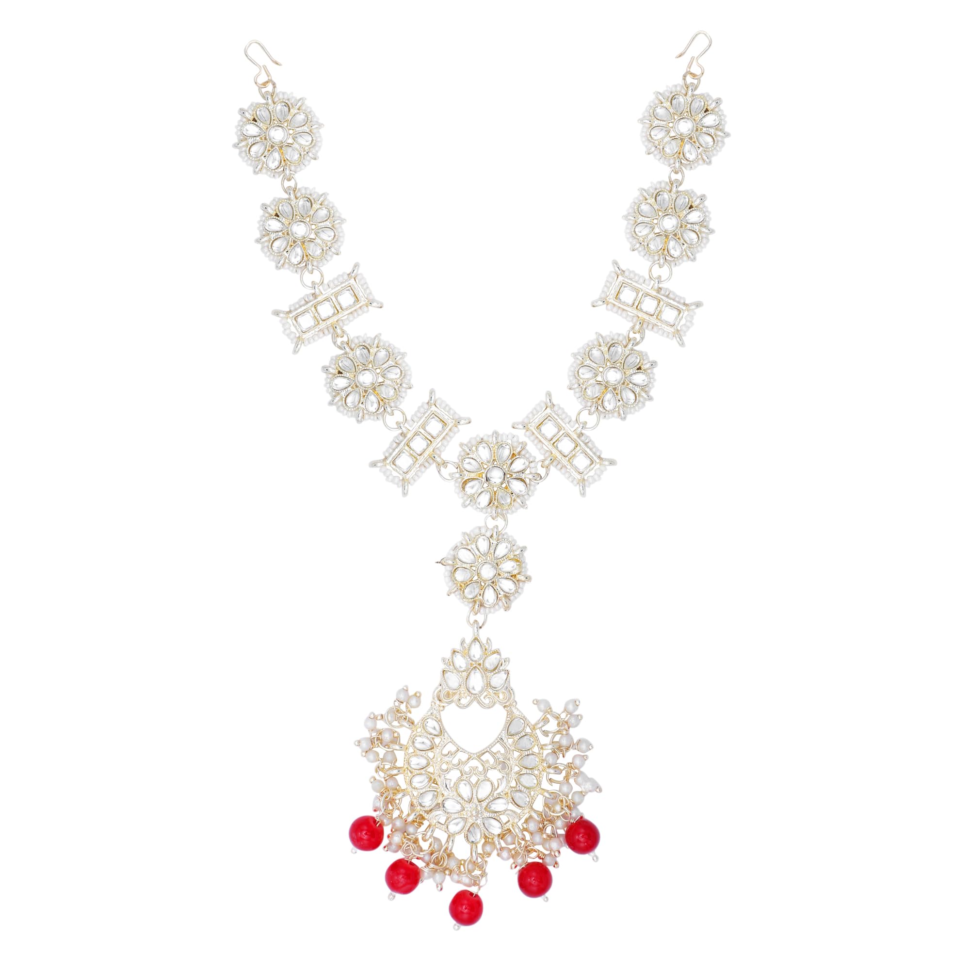 Premium Quality Gold Kundan Sheeshphool | Kundan Matha Patti | Sangeet Hair Jewelry | Maang Tikka | Indian Hair Jewelry | Sheesh Phool | For Women's - Gift Packaging