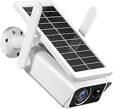 yeacher Câmera de segurança solar externa 1080P 2MP bateria recarregável sem fio WiFi câmera de vigilância doméstica com detecção de movimento PIR, visão noturna, áudio bidirecional, IP66 à prova d'água(sem bateria)