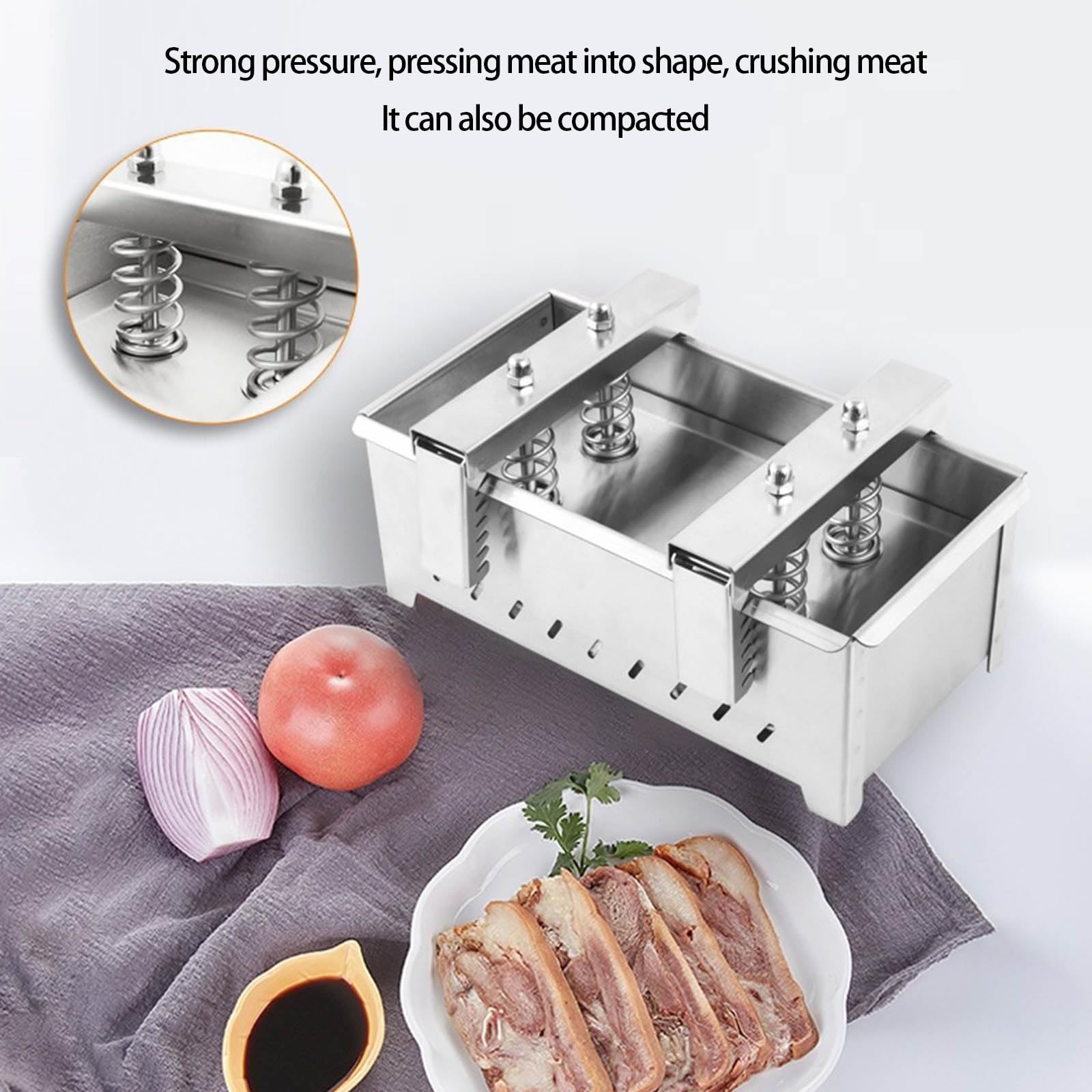 Praktischer Hamburger Patty Maker mit abnehmbarer Grundplatte, Kochutensilien, verdicktes Fleischformwerkzeug aus rostfreiem Stahl, 1 kg