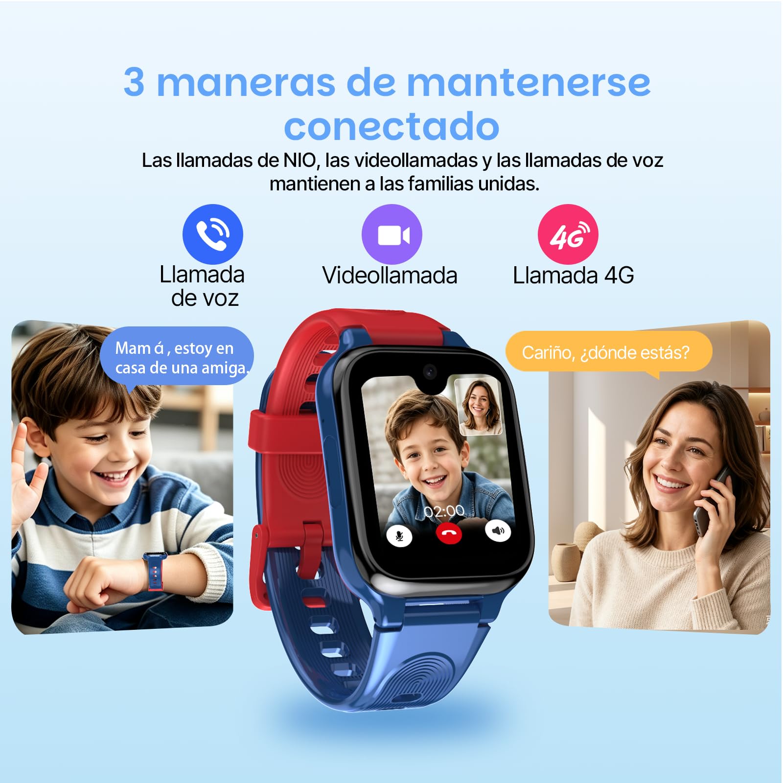 K9 Reloj Inteligente para Niños con GPS, Pantalla AMOLED, Videollamada HD y Cámara 5MP, Smartwatch Infantil AI con Llamadas, 6-12 Años