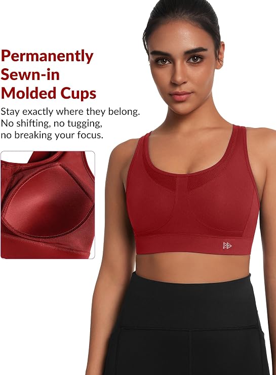 Yvette Adjustable Sports Bras High Support Large Bust