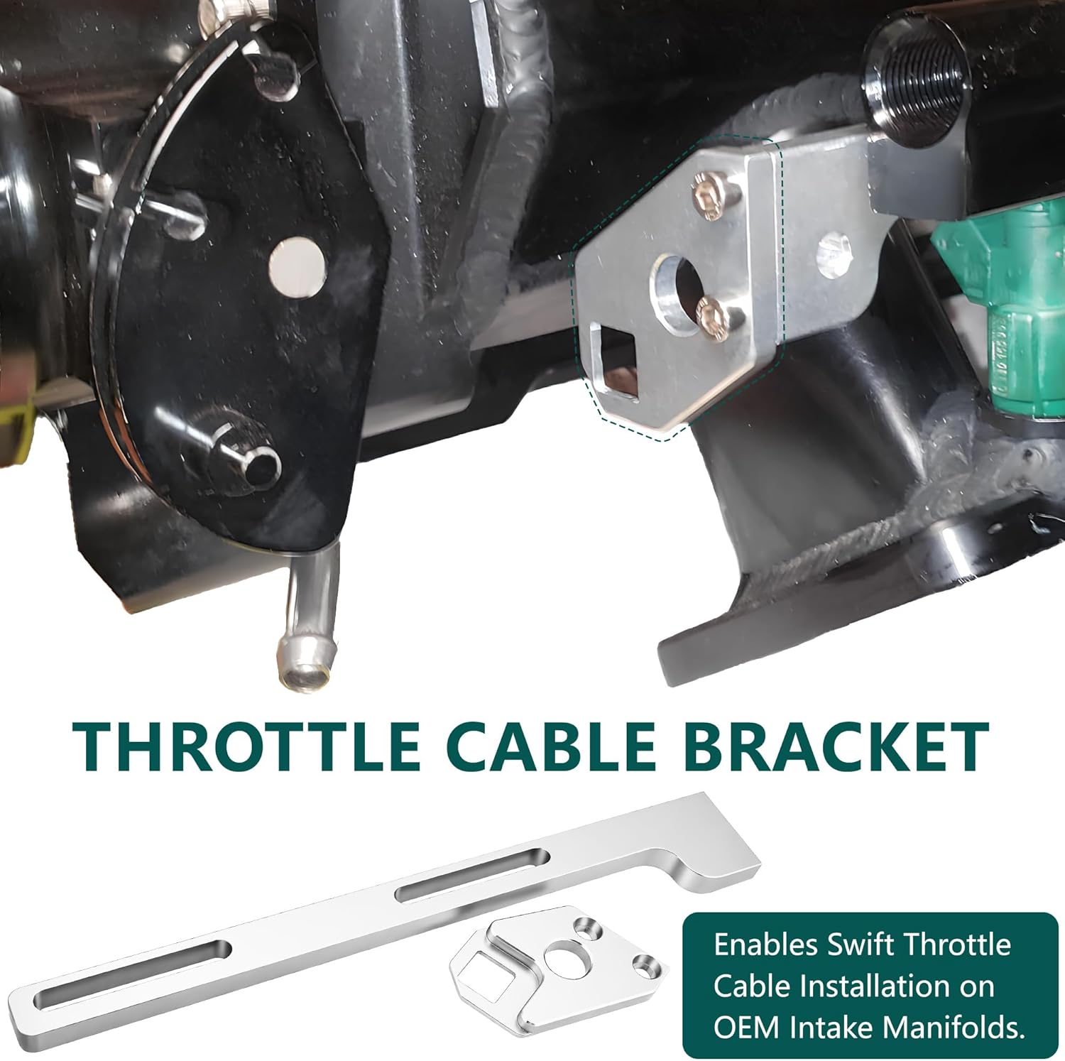Throttle Cable Bracket Fits for Sheet Metal Intake Manifold Aluminum Chevy 4.8 5.3 5.7 6.0 Corvette Camaro Pontiac Replaces 551446 LS1 LS2 LS6