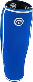 Rehband Vendaje de pantorrilla de 5mm neopreno, vendaje de compresión para pantorrilla y espinilla, espinillera para peso muerto, CrossFit, Color:Azul, Talla:S