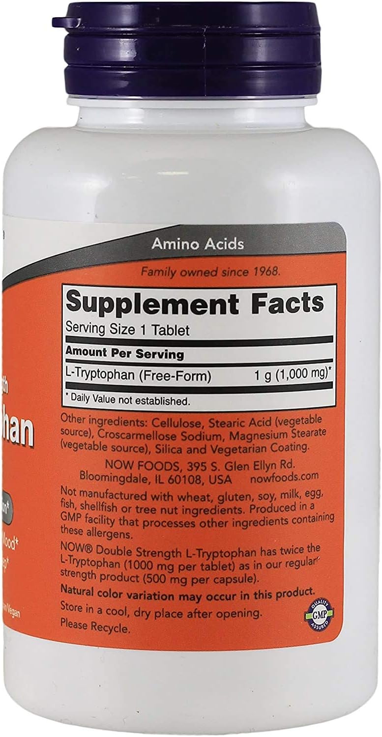 NOW Foods - Now Foods L-tryptophan 1000mg, Tablets, 60-Count [Health and Beauty](Pack of 2)