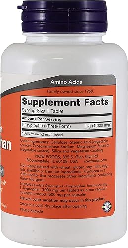 Miniatura 2 de NOW Foods - NOW Foods L-triptófano 1000 mg, tabletas, 60 unidades salud y belleza (paquete de 2)