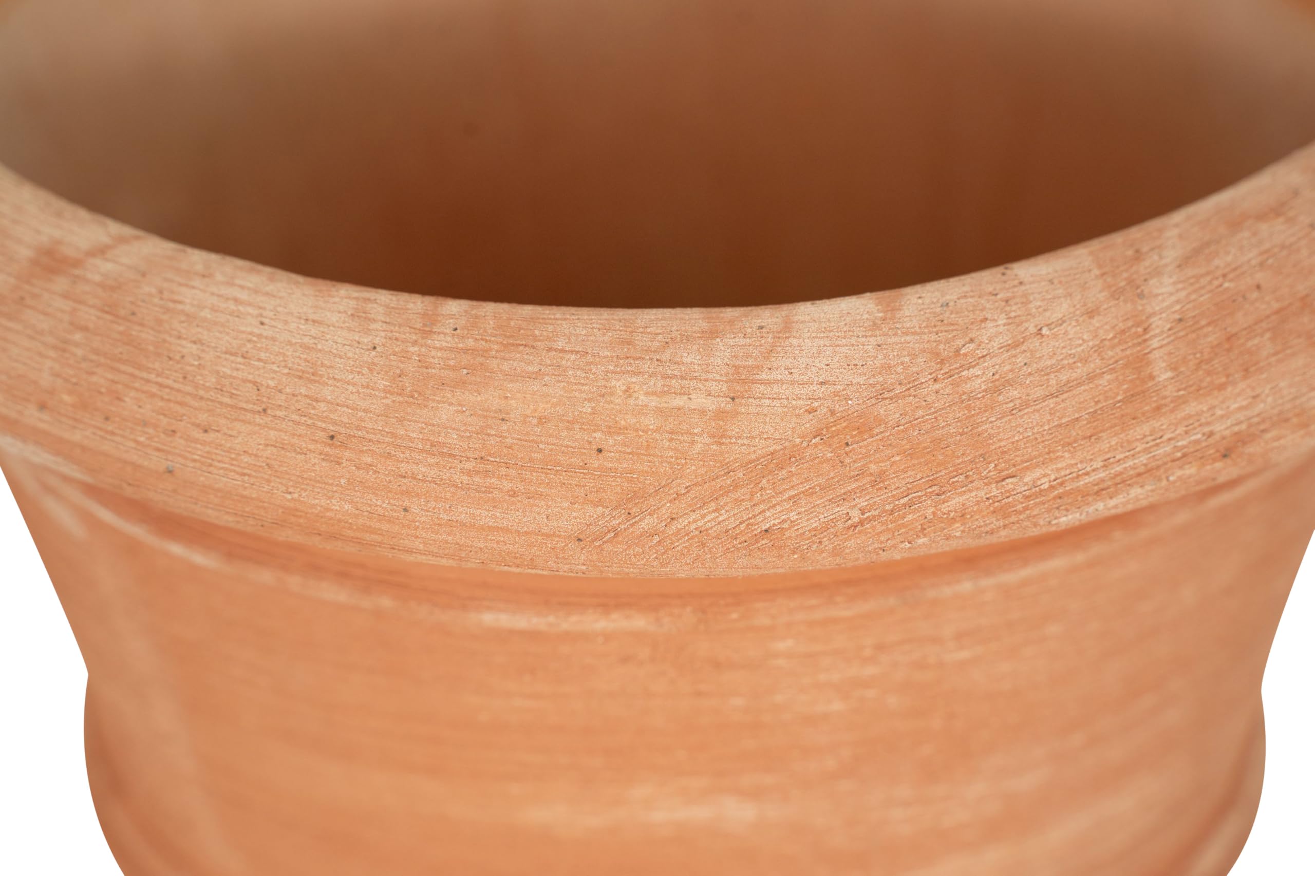 Biscottini Set 2 Vasi in Terracotta artigianali 30x30x25 cm - Vaso da Esterno e Interno rotondo - Vasi Grandi Made in Italy - Vasi per fiori Esterno - Fioriera per piante Terracotta - Fioriera balcone