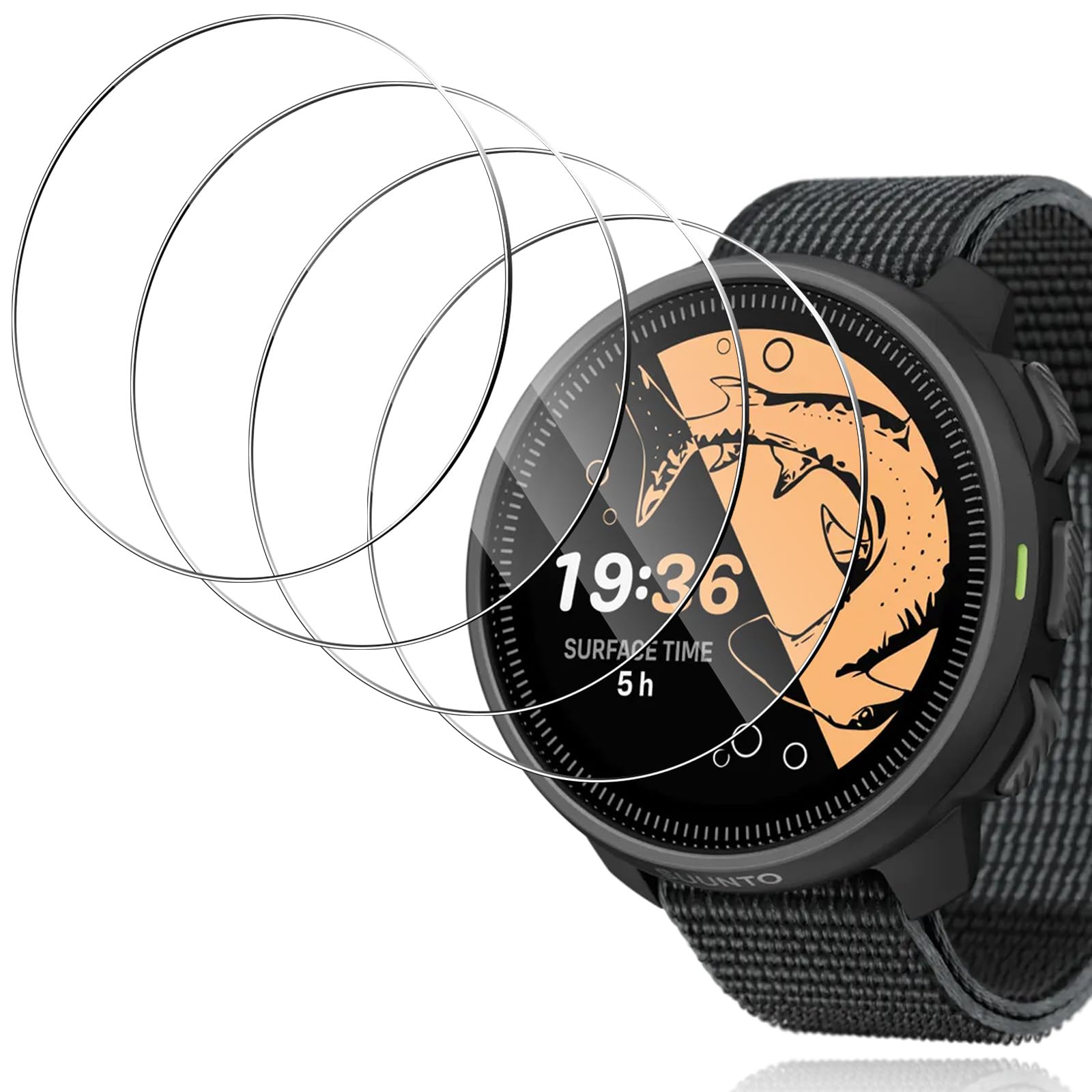 Yenwen Schutzfolie für Suunto Nautic S für Panzerglas, 4 Stück Wasserdichtes Gehärtetes Glas Folie, Anti-Scratch Displayschutzfolie, Ultradünne Blasenfreie Displayschutz