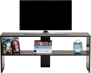 DeckUp Iris Engineered Wood TV Entertainment Unit and TV Stand with Storage (Dark Wenge, Matte Finish)