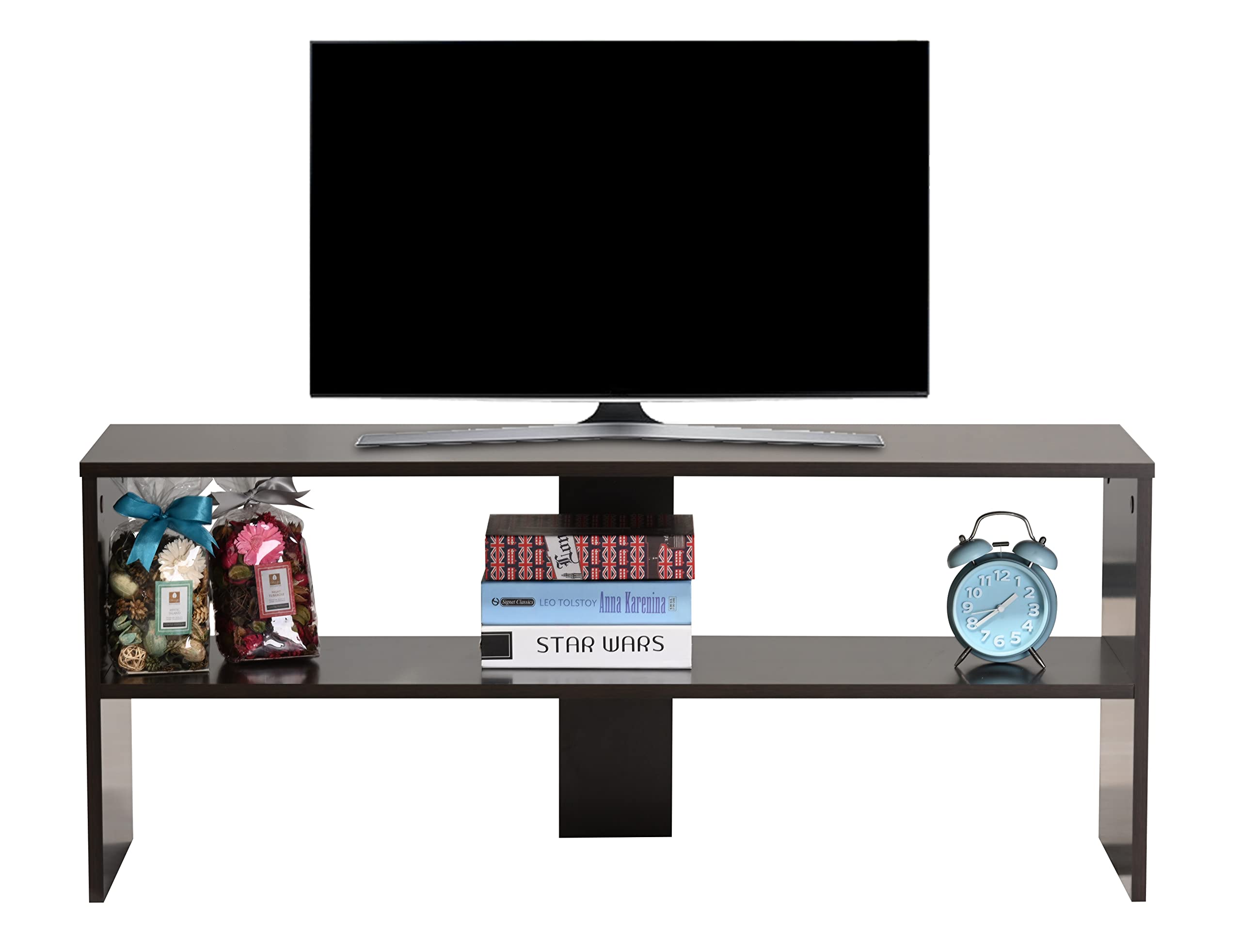 DeckUp Iris Engineered Wood TV Entertainment Unit and TV Stand with Storage (Dark Wenge, Matte Finish)