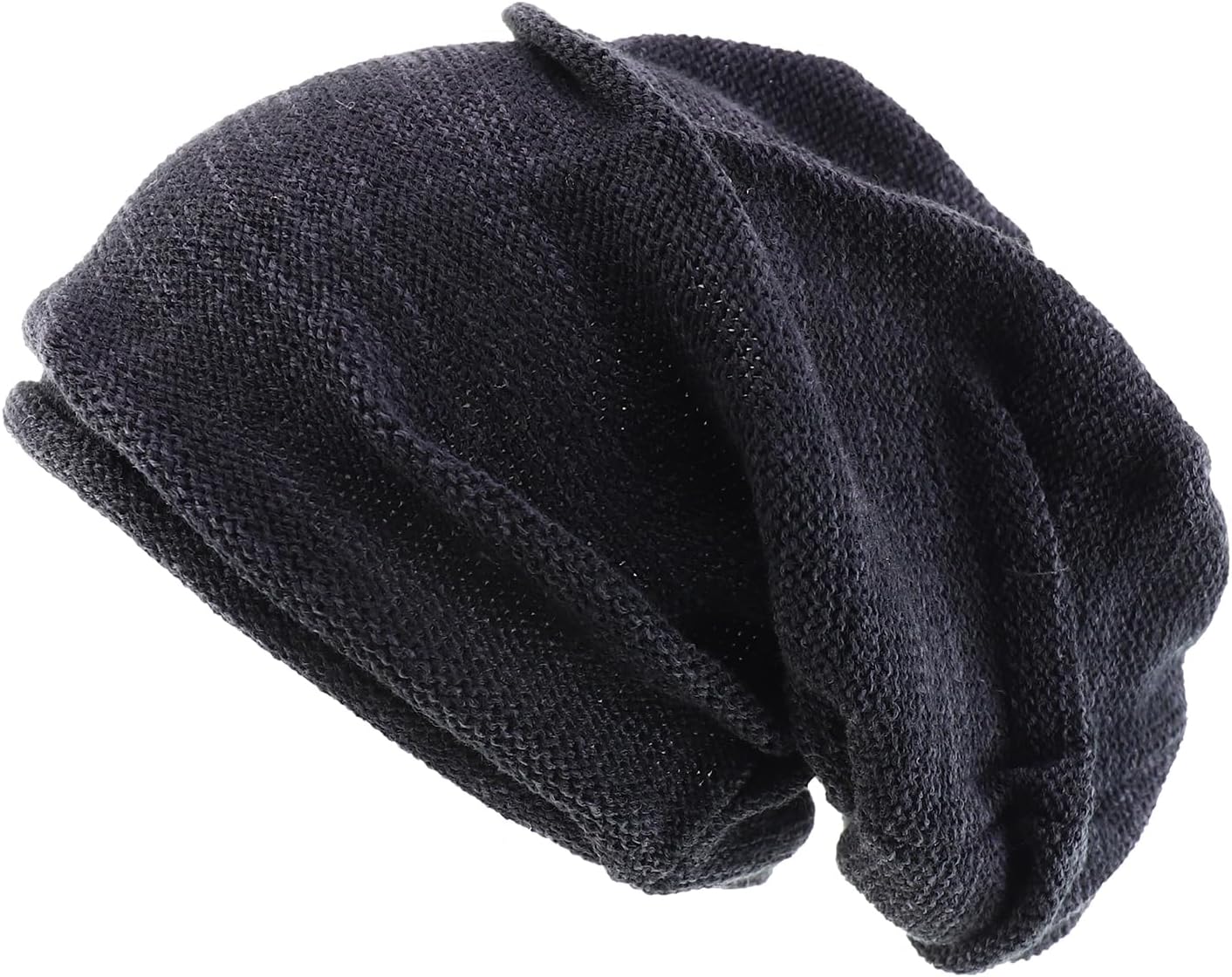Armycrew Wrinkled Knit Deep Crown Slouch Rolled Brim Long Rasta Beanie