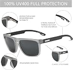 ZENOTTIC Lunettes de soleil polarisés Place des hommes : incassable TR90 Cadre Temple de fibre de carbone UV400 Shades de protection pour conduire le golf