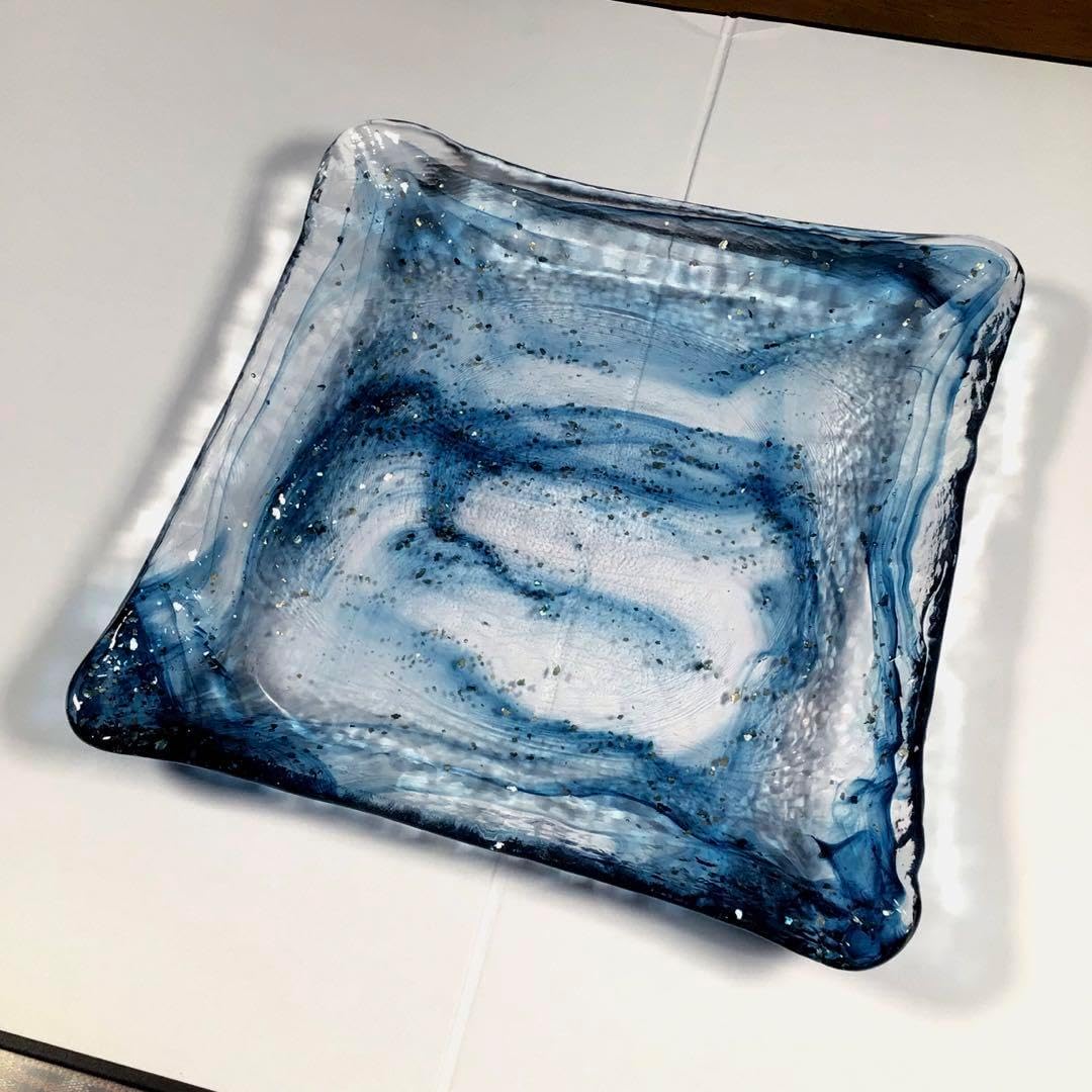 田中常男 ガラス 義山菓子器 【ガラス】 🎖 大皿