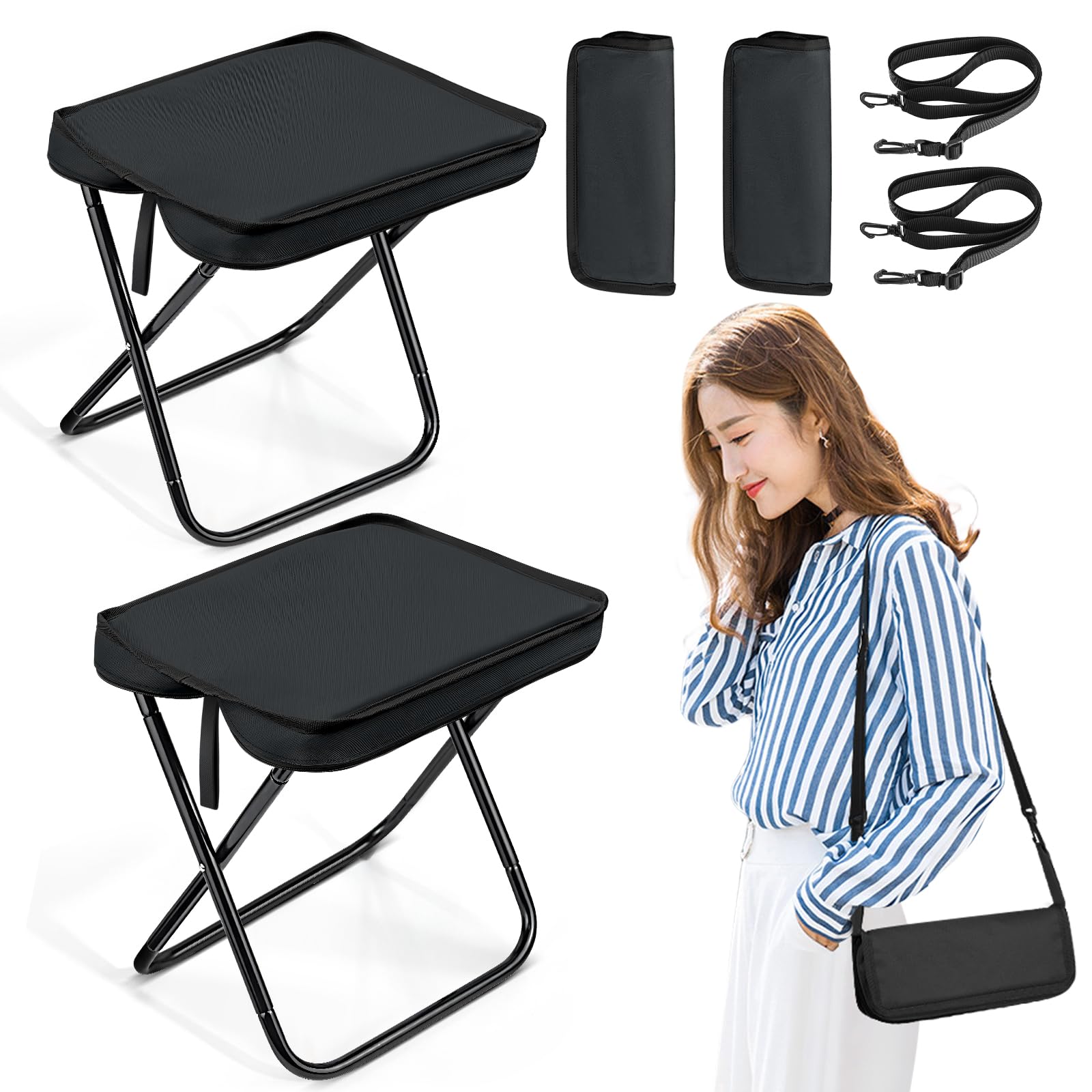 折りたたみチェア2点セット Amazon.co.jp: MuGaoDee 折りたたみ椅子 コンパクト 万博持込【2