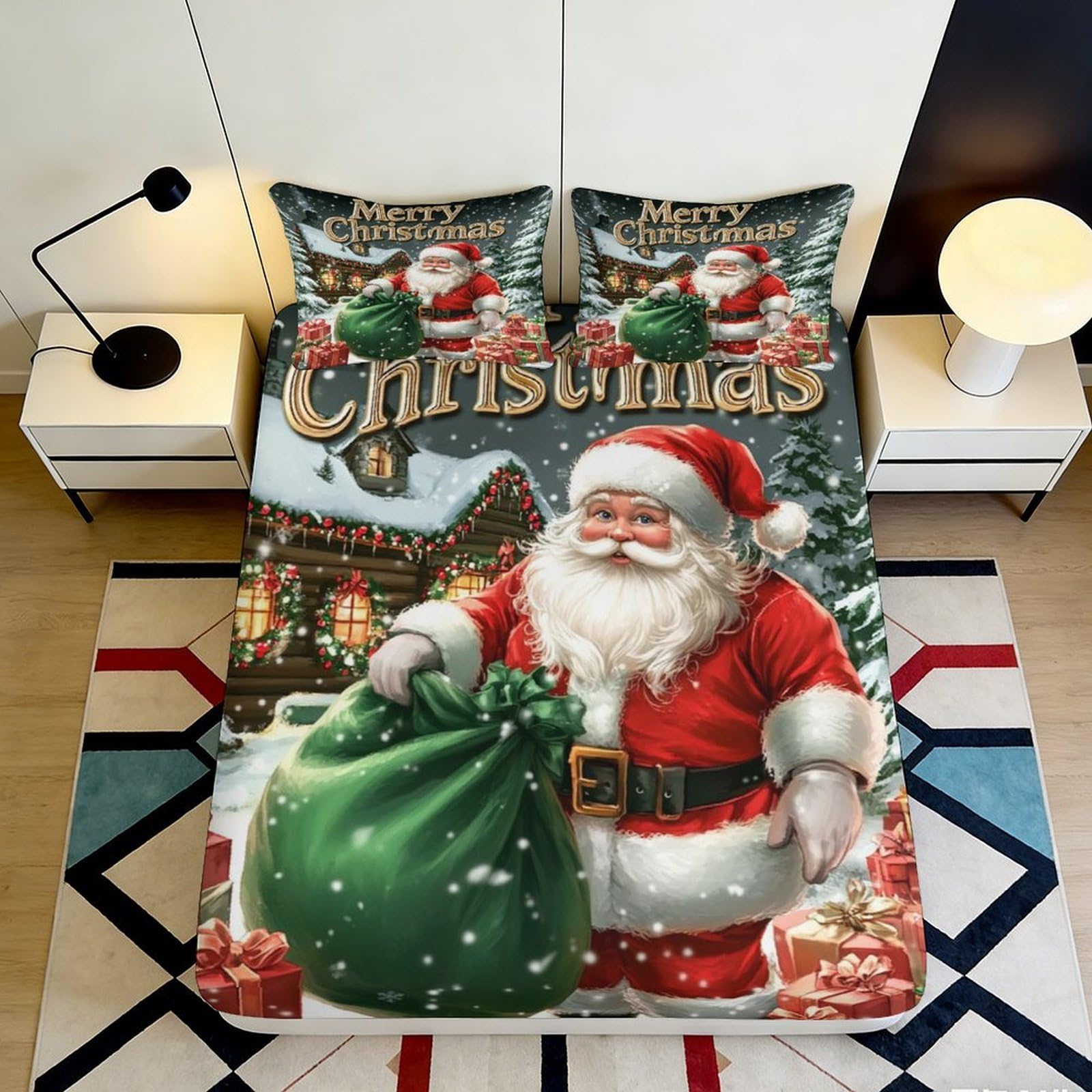 3D Printed Pastoral Fitted Sheet Microfiber Non-Slip Deep Pocket Bedroom Bedding Pastoral Mattress Fitted Cover Washable 90x200x25cm