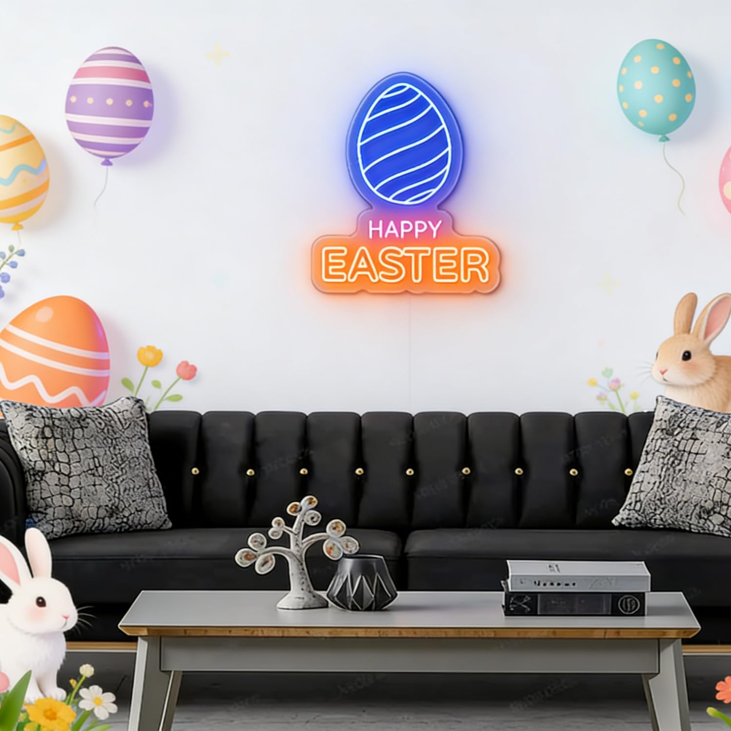 Happy EASTER neonowy znak, LED Happy EASTER neonowe światła do dekoracji ścian, kreatywne prezenty na imprezę, do baru, pokoju gier, dekoracji ślubnej, urodzinowej