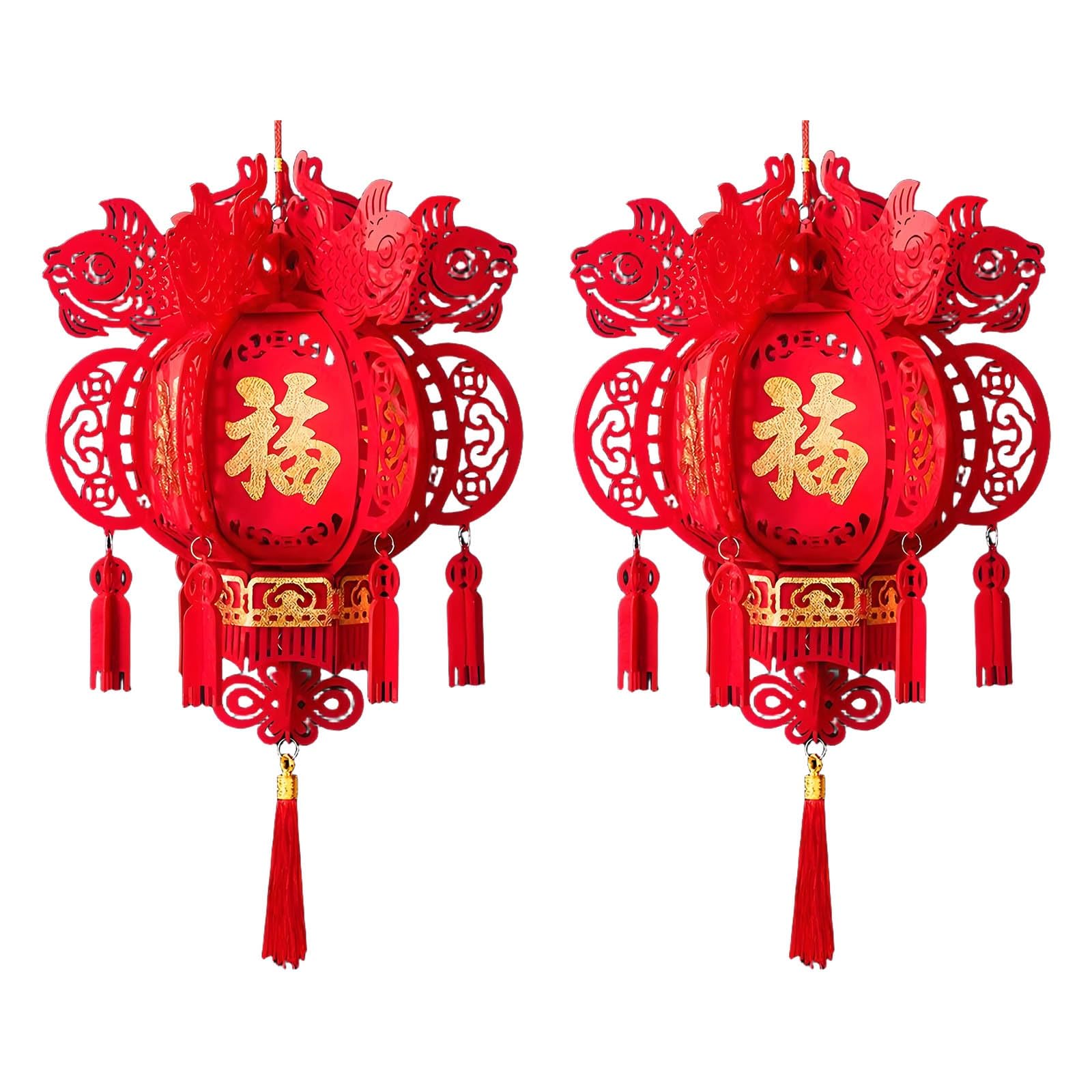 SBZIOJHDR Chinese-style lanterns, Chinese Spring Festival Lanterns, Exquisite Palace Lamp, Red Hanging Lantern(B)