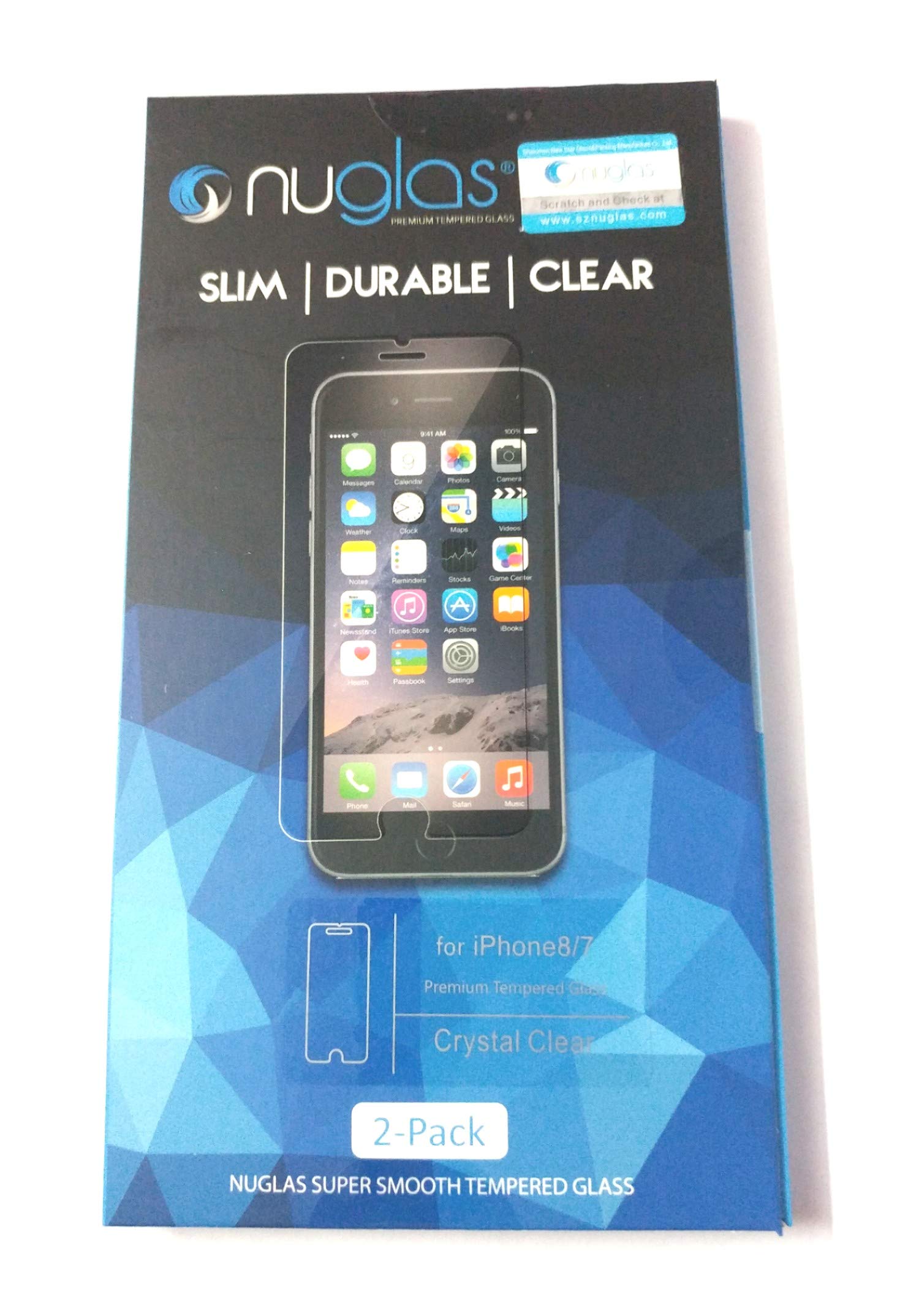NuGlas Tempered Glass Screen Protector for iPhone 7 (2.5D)