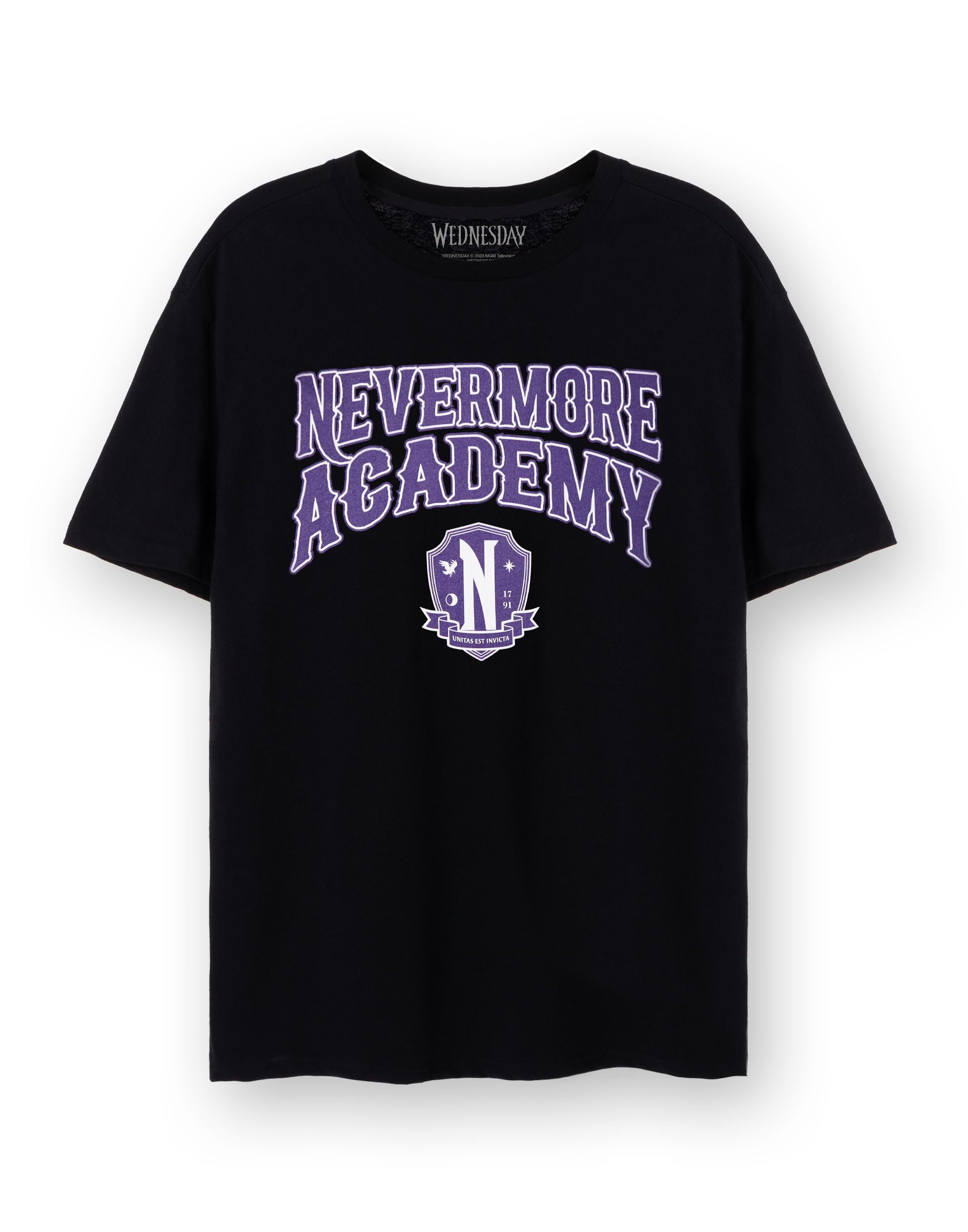 Wednesday Mittwoch Damen T-Shirt | Damen Goody Addams Connected Graphic T-Shirt in Schwarz | Netflix Series Merchandise Erwachsene Kurzarm-Oberteil | Das Addams Family Apparel Geschenk für sie