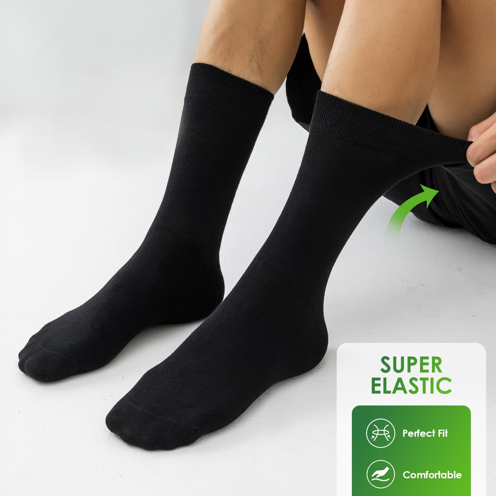 Niofind Calzini Uomo Donna, Calze in Bambù Senza Cuciture, Morbidi e Traspiranti, Classici Nero e Bianco, Ideali per Lavoro, Sport, Camminata, Casual, Unisex 6 Paia