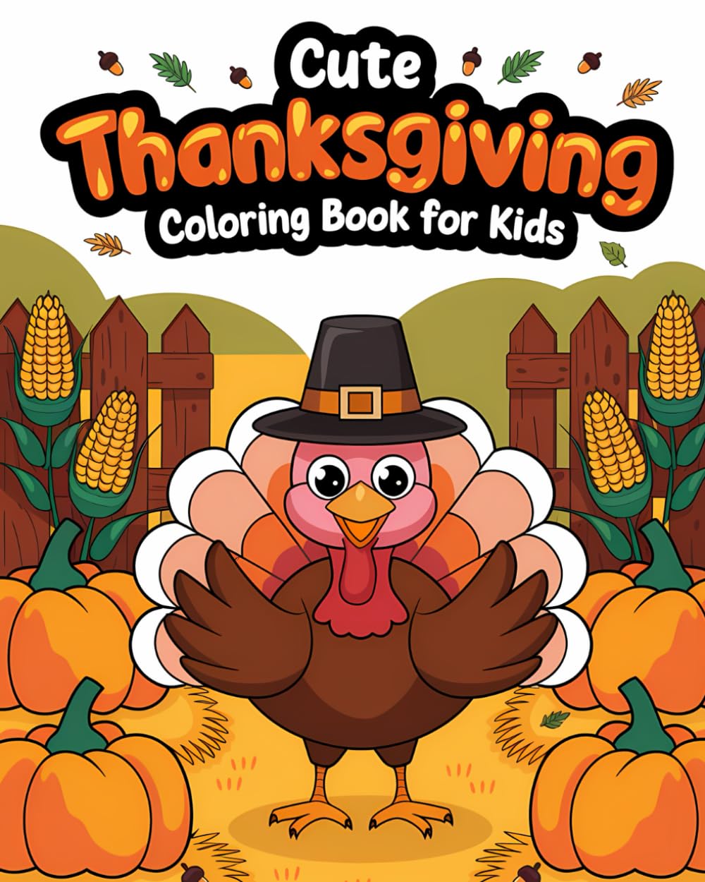 Happy Thanksgiving Coloring Book for Children and Toddlers: 80+ pages of fun, enjoyment and learning: Fun, Cute & Festive designs, made especially for little artists! (Pingu's Coloring Collection)
