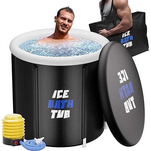 Cold Plunge Tub, Ice Bath Tub with Water Chiller,95 Gal Portable Athletes InflatableBath Tubs for Recovery and Cold Water Therapy with Carry Bag