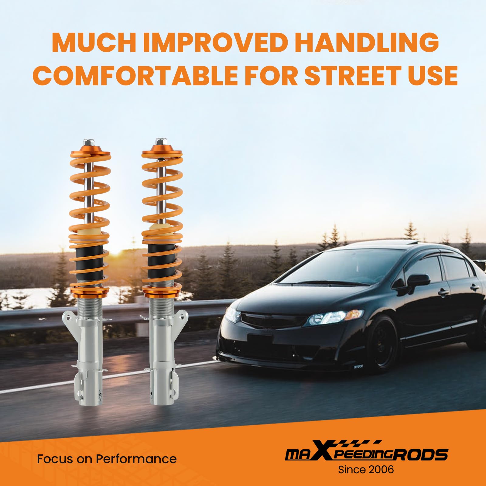 maXpeedingrods Suspensión roscada ajustable en altura para VW Golf Mk4 IV 1J1 FWD 1998-2007 para Audi TT 8N3 FWD 1998-2006 para A3 (8L1) FWD 96-06
