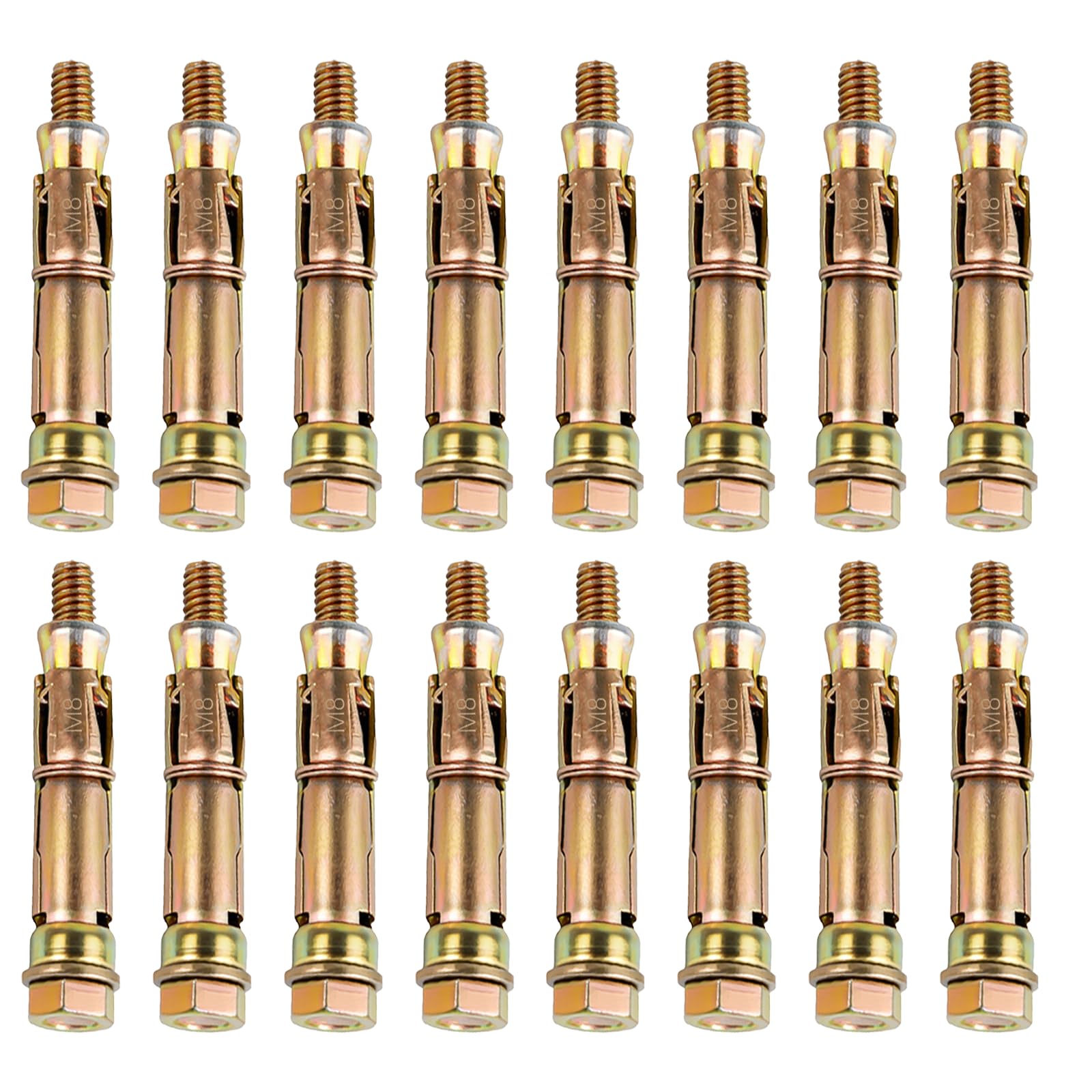 16 Pcs Concrete Anchor Bolts, M8x60mm Heavy Duty Wall Anchor Expansion Bolts, Shield Concrete Screws, Masonry Anchors for Brick Masonry Wall Fixings Heavy Duty Plugs