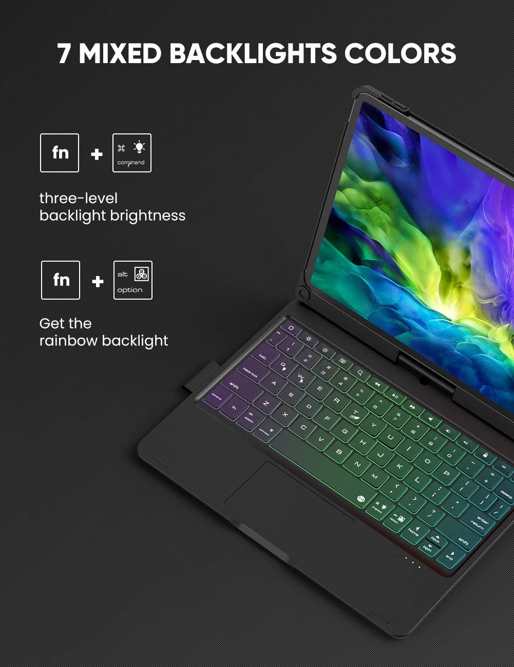 Exсluѕіvе Sресіаl iPad Keyboard Case for iPad Pro 11 inch 3rd Gen 2021, 360 Rotatable Touchpad Keyboard Case with Backlight, Compatible with iPad Air 10.9 inch 4th 2020, iPad Pro 11 inch 3rd 2021/2nd 2020/1st 2018