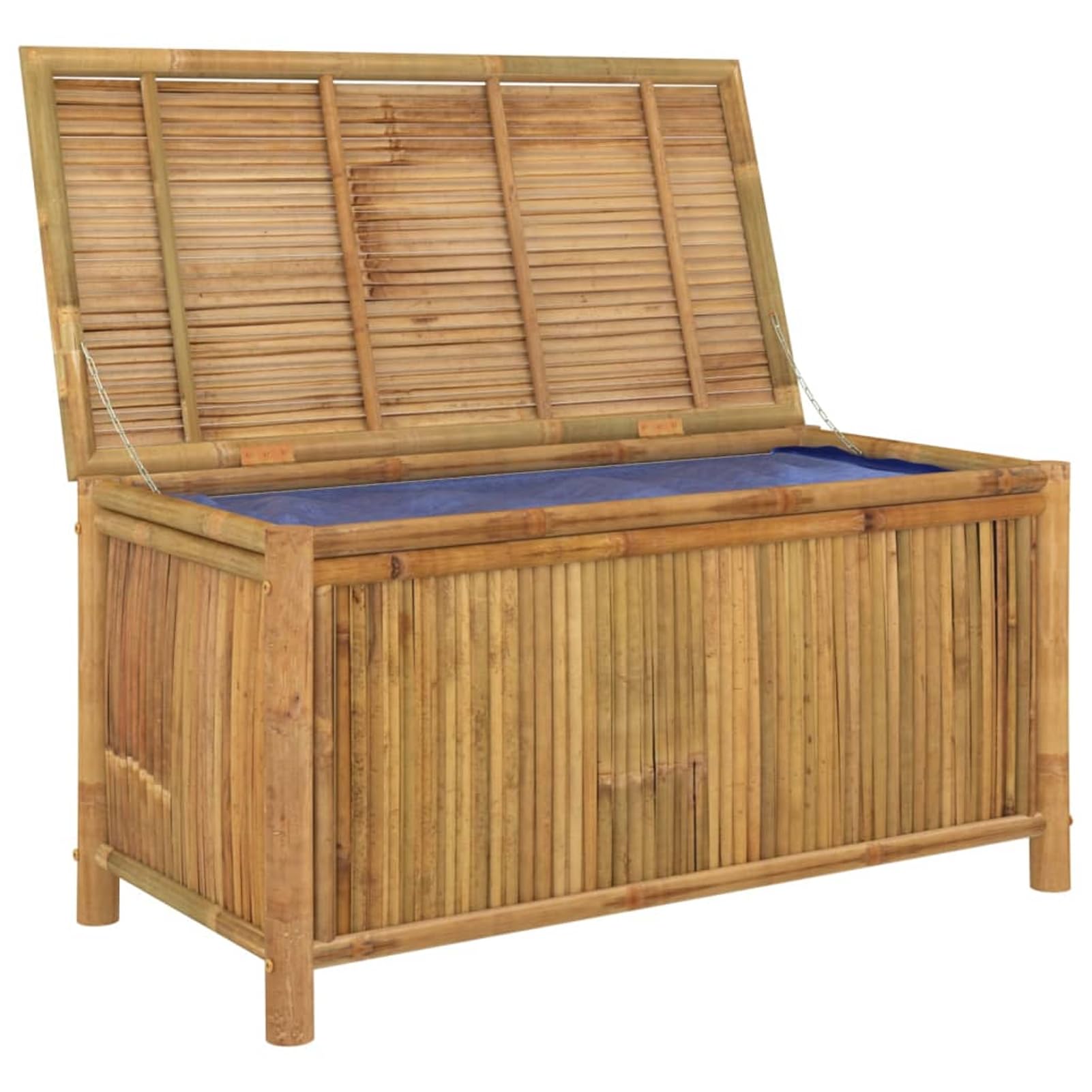 Homgoday Baúl de jardín con tapa y mucho espacio de almacenamiento, para jardín, balcón, terraza, 110 x 52 x 55 cm, bambú