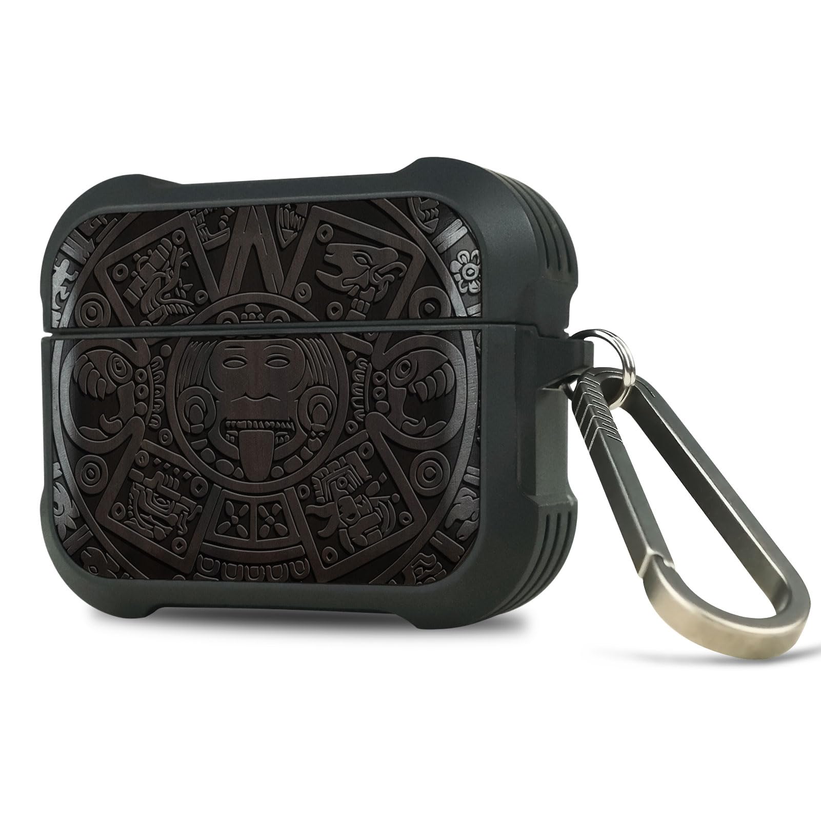 Carveit Wooden Case for AirPods Pro 2nd/1st Gen Case, Wood Artisan Engraved & TPU Shockproof Cover, Titanium Quick Released Clasp, Wireless Chargers