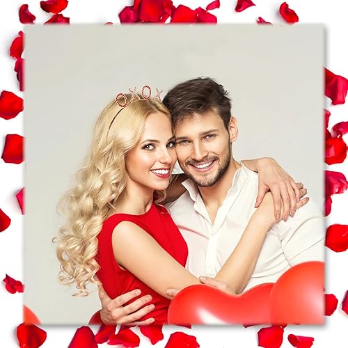 Miniatura 3 de CUBACO XOXO - Diadema para el día de San Valentín con diamantes de imitación para mujer, corona de cristal con purpurina XOXO para mujer, decoración