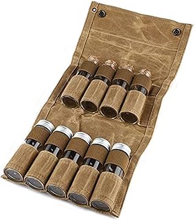 Vynetra Bolsa de almacenamiento de condimentos de lona con 9 tarros de condimentos