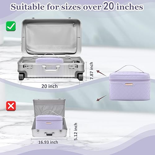 Miniatura 6 de Dajasan Bolsa de maquillaje, bolsa de cosméticos de viaje para niñas y mujeres, estuche organizador de maquillaje de gran capacidad, bolsa de aseo