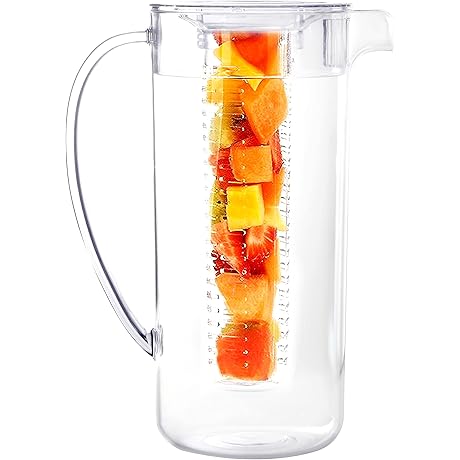 Youngever 2 Quarts Plastic Pitcher with Fruit Infuser