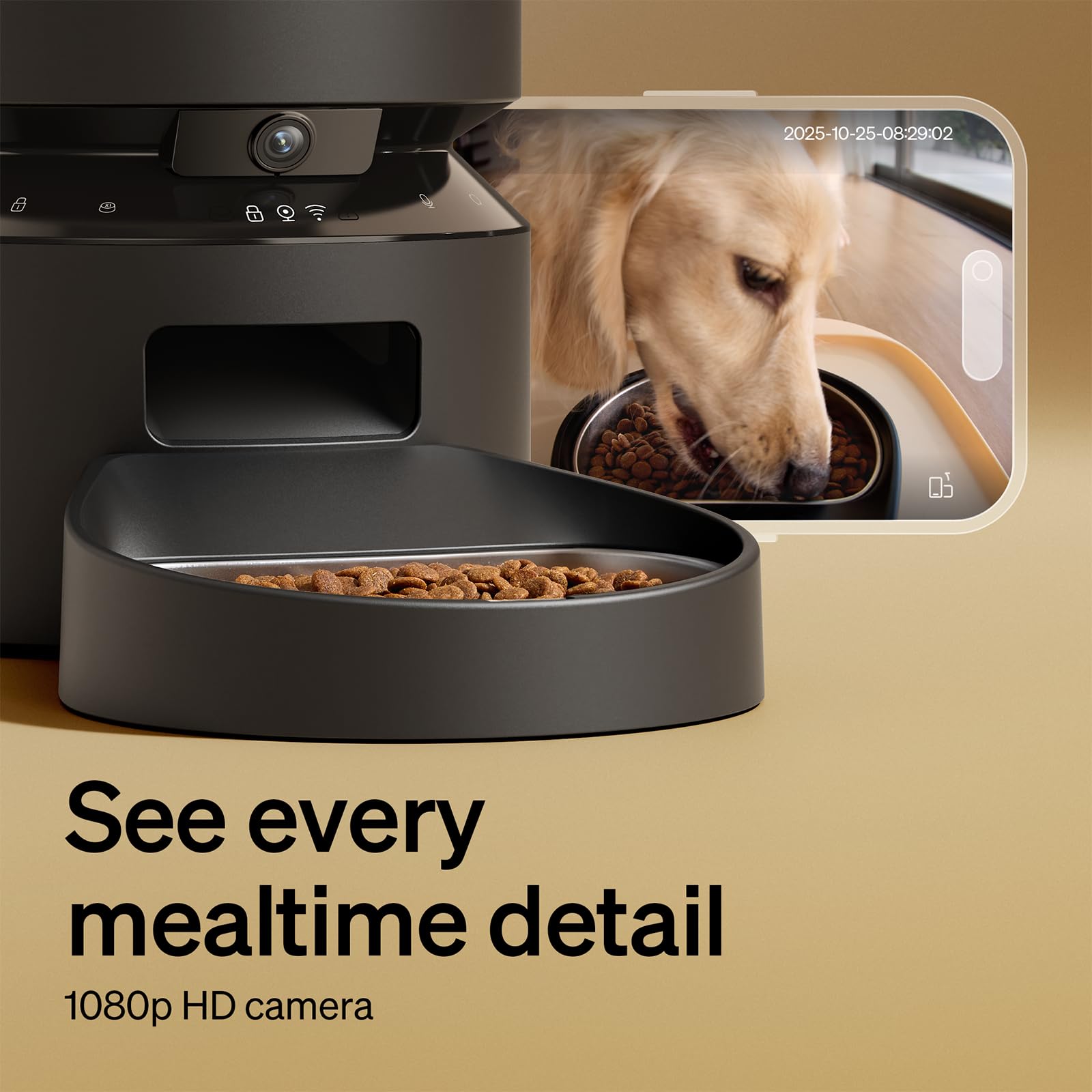 Automatic Dog & Cat Feeder with Camera & WiFi – 8L/34 Cups, 1080P Night Vision, 2.4 & 5G WiFi, 2-Way Talk, 10s Voice Recording, Timed Food Dispenser, Up to 99 Portions, 15 Meals Per Day thumbnail 9