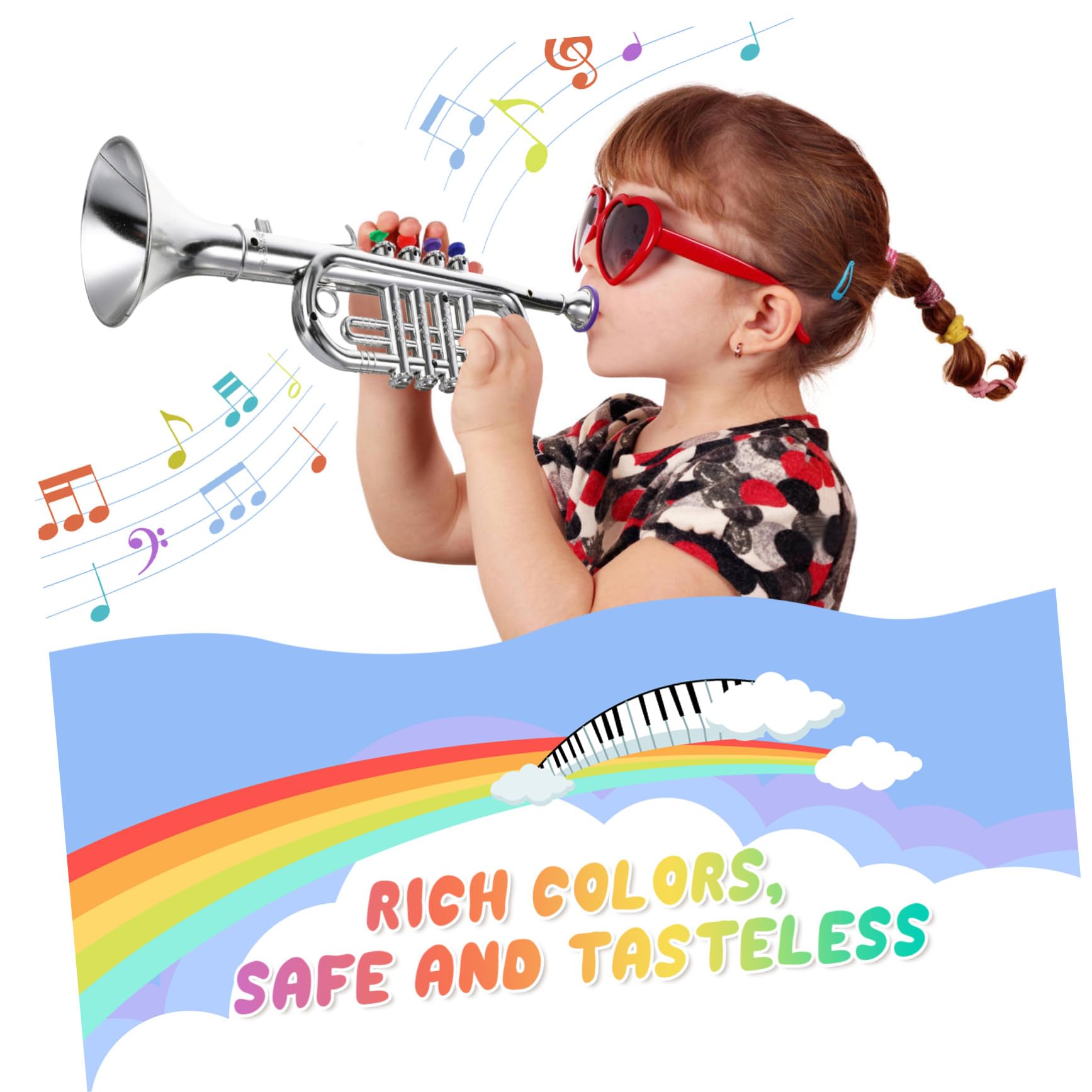 SUPVOX Tromba Giocattolo per Ragazzo Ragazza Strumento Musicale Divertente Giocattolo Forma di Tromba Realizzato in Materiale Plastico Bomboniere o Regalo per Principianti