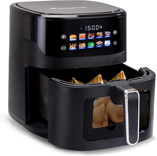 Wonderchef Evita Digital Air Fryer, 1600W, 6.5 L, Rapid Hot Air Technology, 10 Pre-set Menus, Non-stick Basket, In-built Memory, Customised Time &…