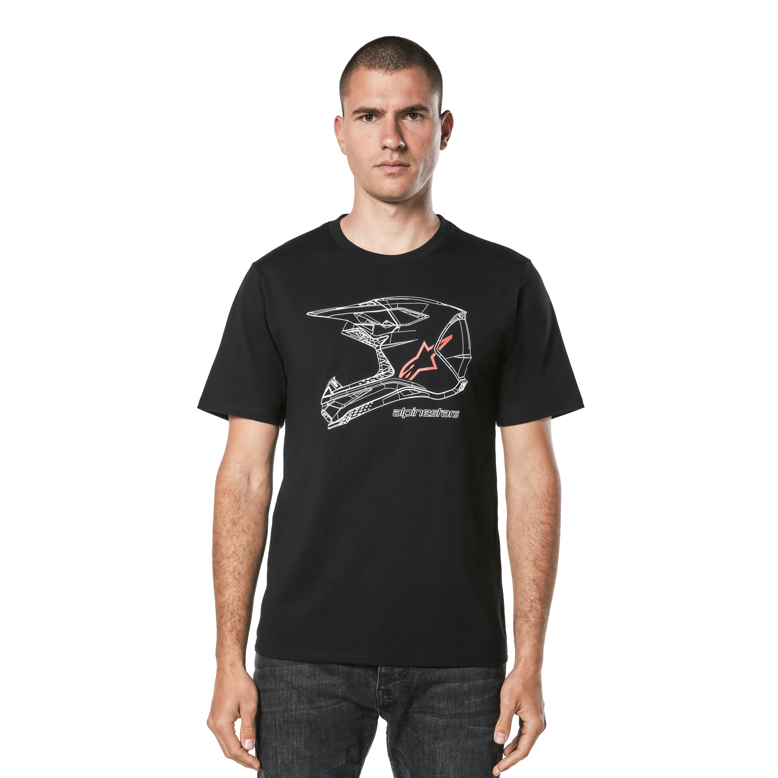 Alpinestars Unisex Black Mx Helmet Csf T-Shirt