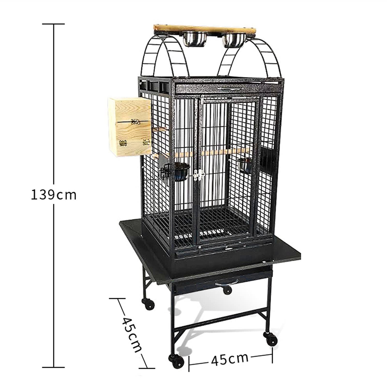TOMYEUS Klatka wielka papuga Macaw Canary Finch hodowla ptaków metalu kolor żyły czarny artykuły dla zwierząt