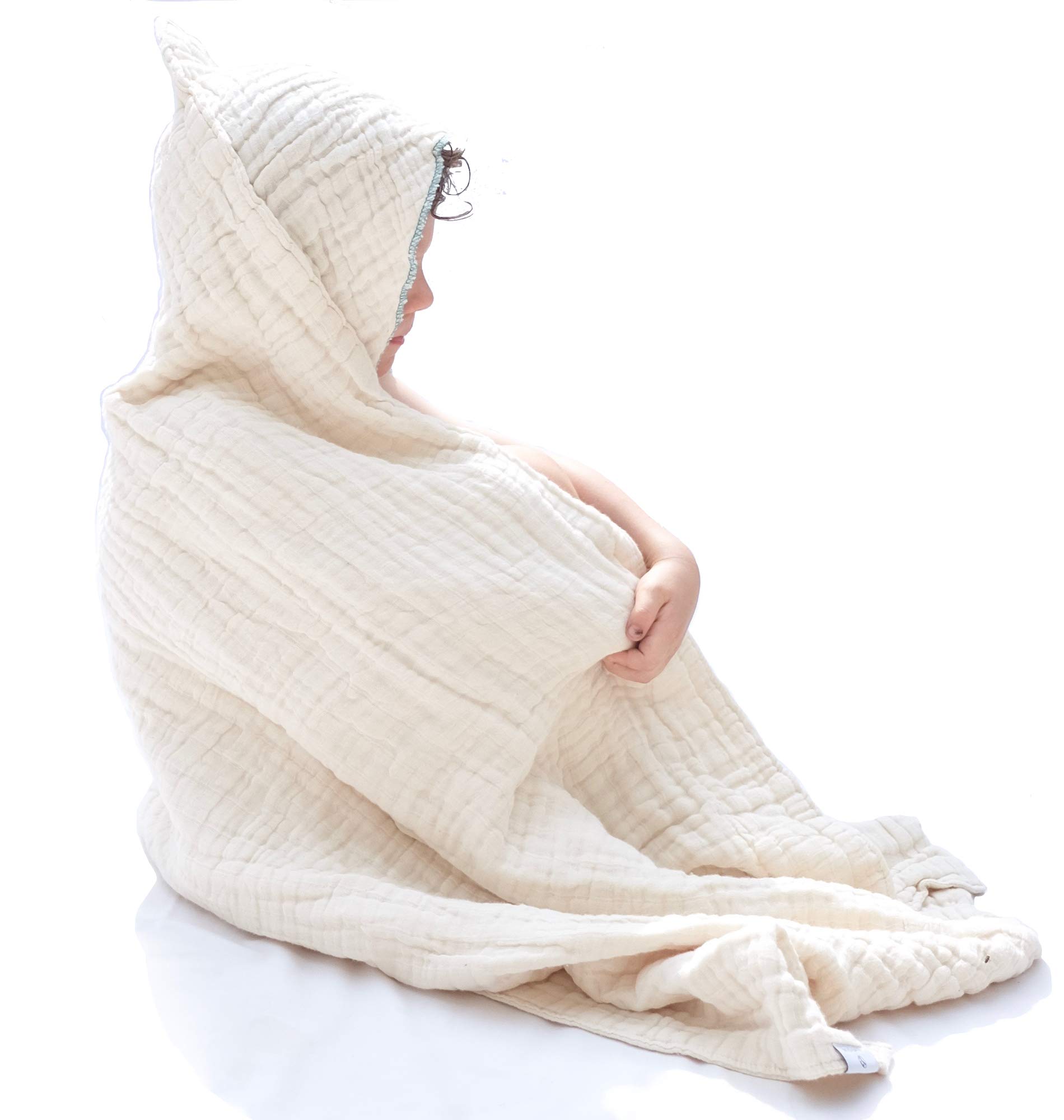 Pure & Dimple Grande serviette à capuche en coton biologique Naturel et non blanchi – Cadeau idéal pour une fête prénatale. De la naissance à 5 ans.