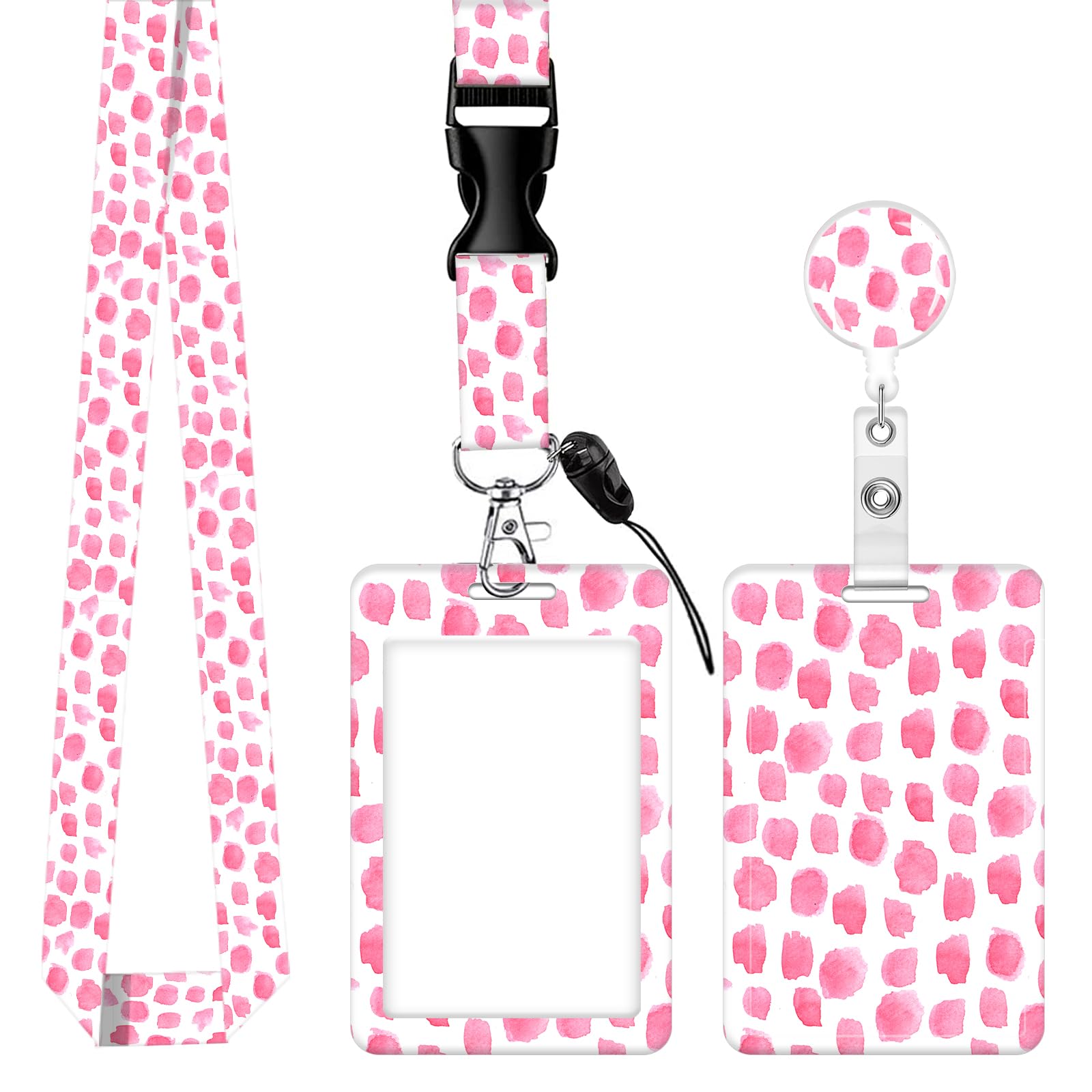 Badge Reels Retractable with Carabiner Reel Clip, ID Name Tag Work Badge Holder Belt Ferrule, Identity ID Badge Holder Cover Case for Office Work