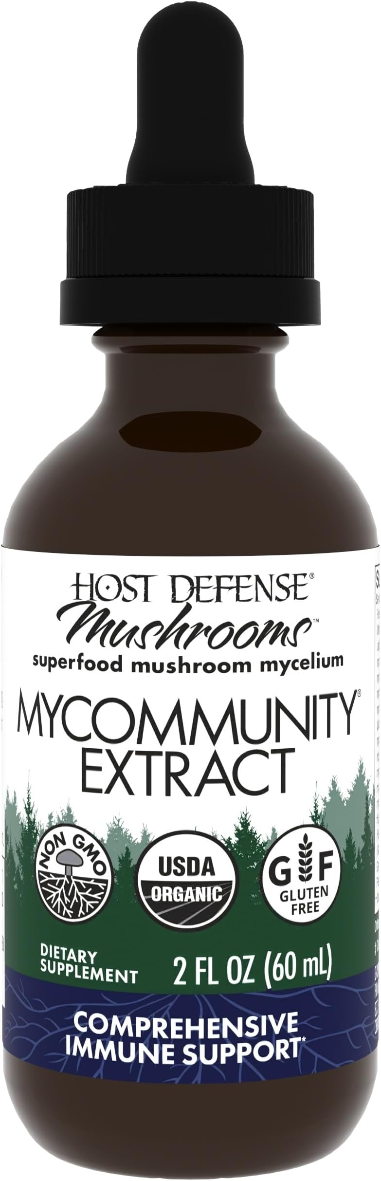 MyCommunity Extract - 17 Species Blend Mushroom Supplement for Immune Support - Extract with Lion's Mane, Reishi, Chaga, Cordyceps, Turkey Tail & More - 2 fl oz (60 Servings)*