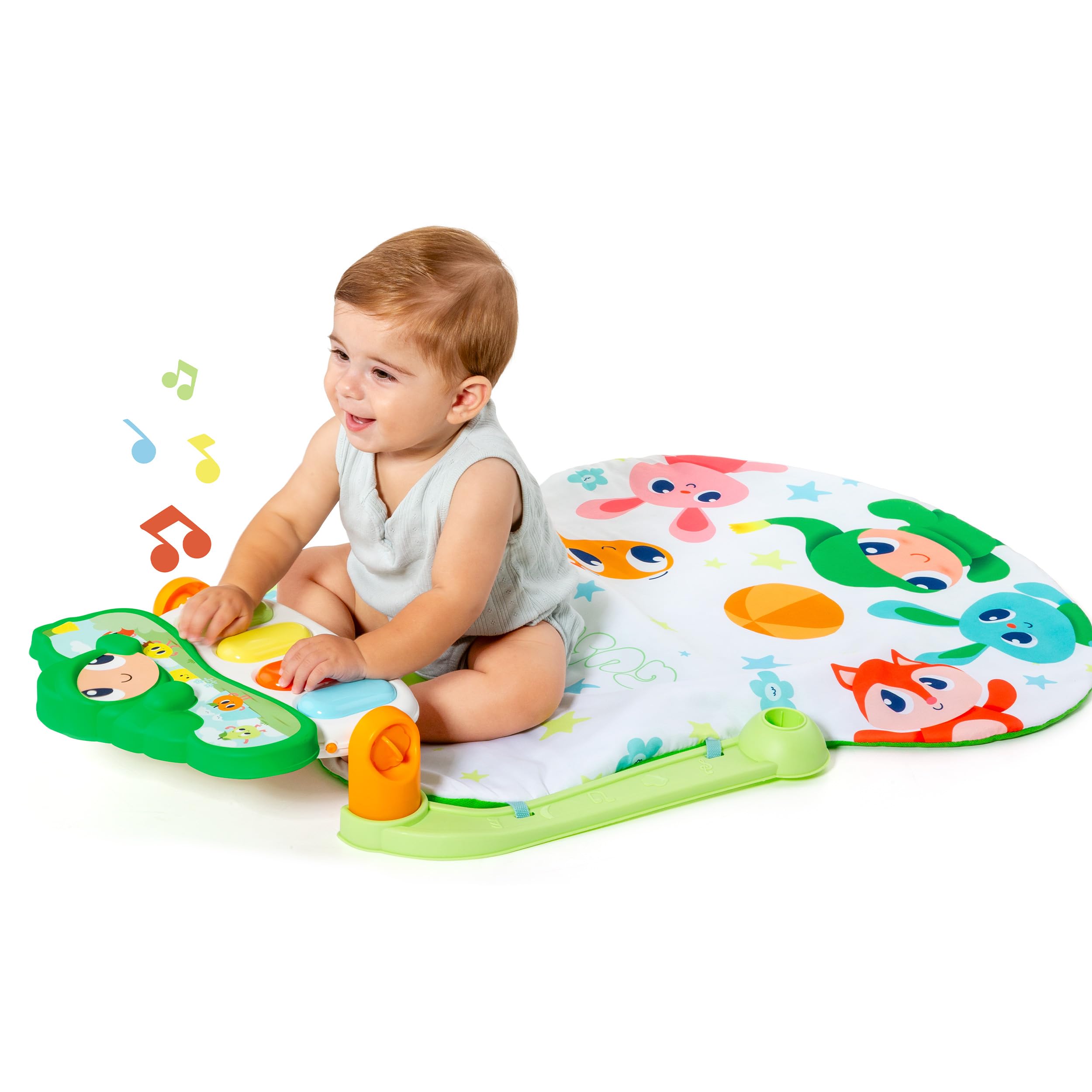 MOLTO - Gusy Luz Alfombra Gimnasio Bebé Activity Piano con Luces, Sonidos y 20 Melodías, Manta de Juegos Infantil con 4 Modos, 3 Juguetes y Pian, Lavable, Plegable y Portátil, + 0 Años